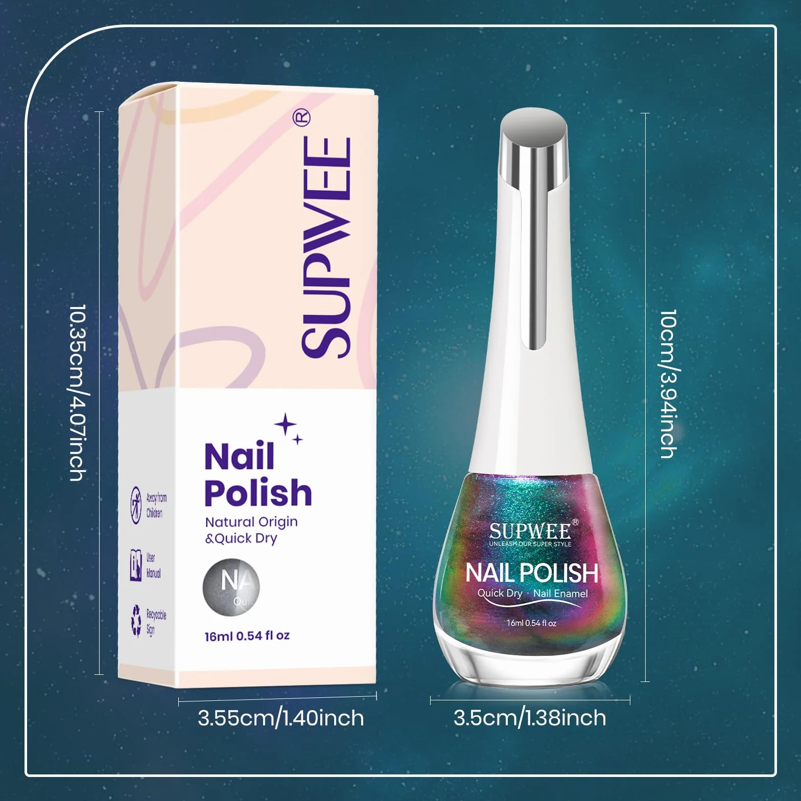 SUPWEE Cat Eye lakier do paznokci magnetyczny 16ML szybkoschnący bez lampy UV holograficzny