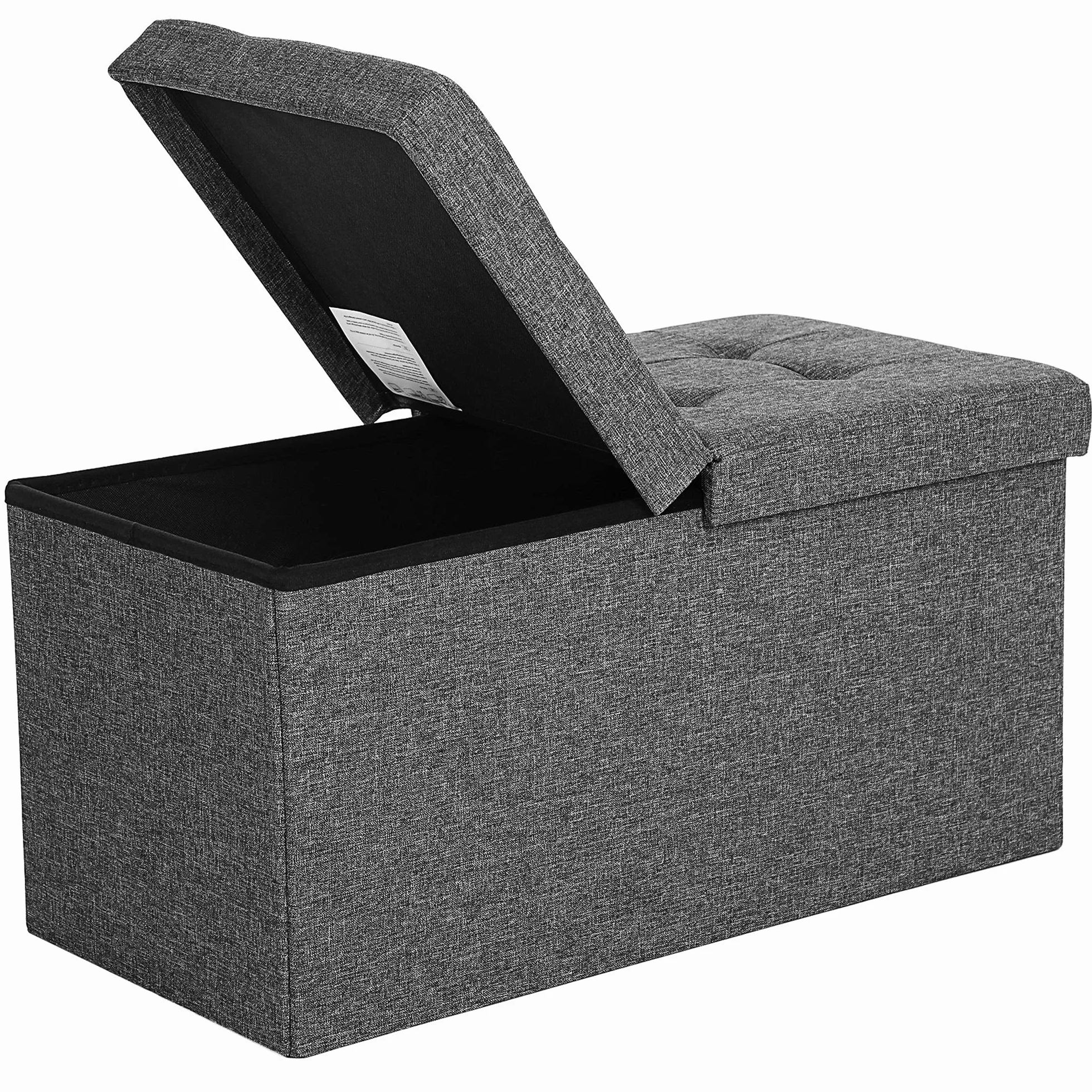 SONGMICS Ławka do siedzenia ze schowkiem składana 38 x 76 x 38 cm obciążenie 300 kg