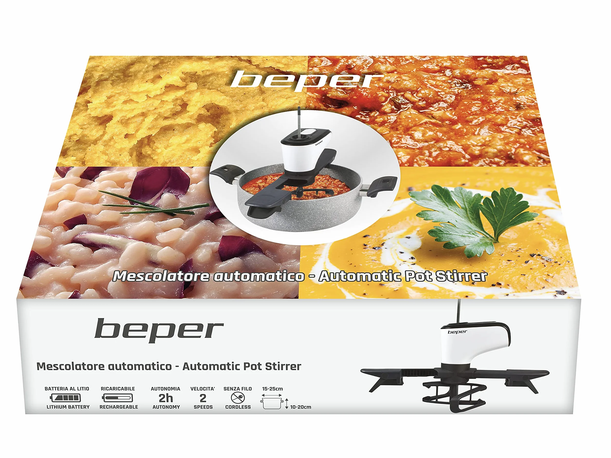 Beper BP.961 Automatyczny Mieszacz Kuchenny, Metal/Tworzywo Sztuczne, Czarny/Biały