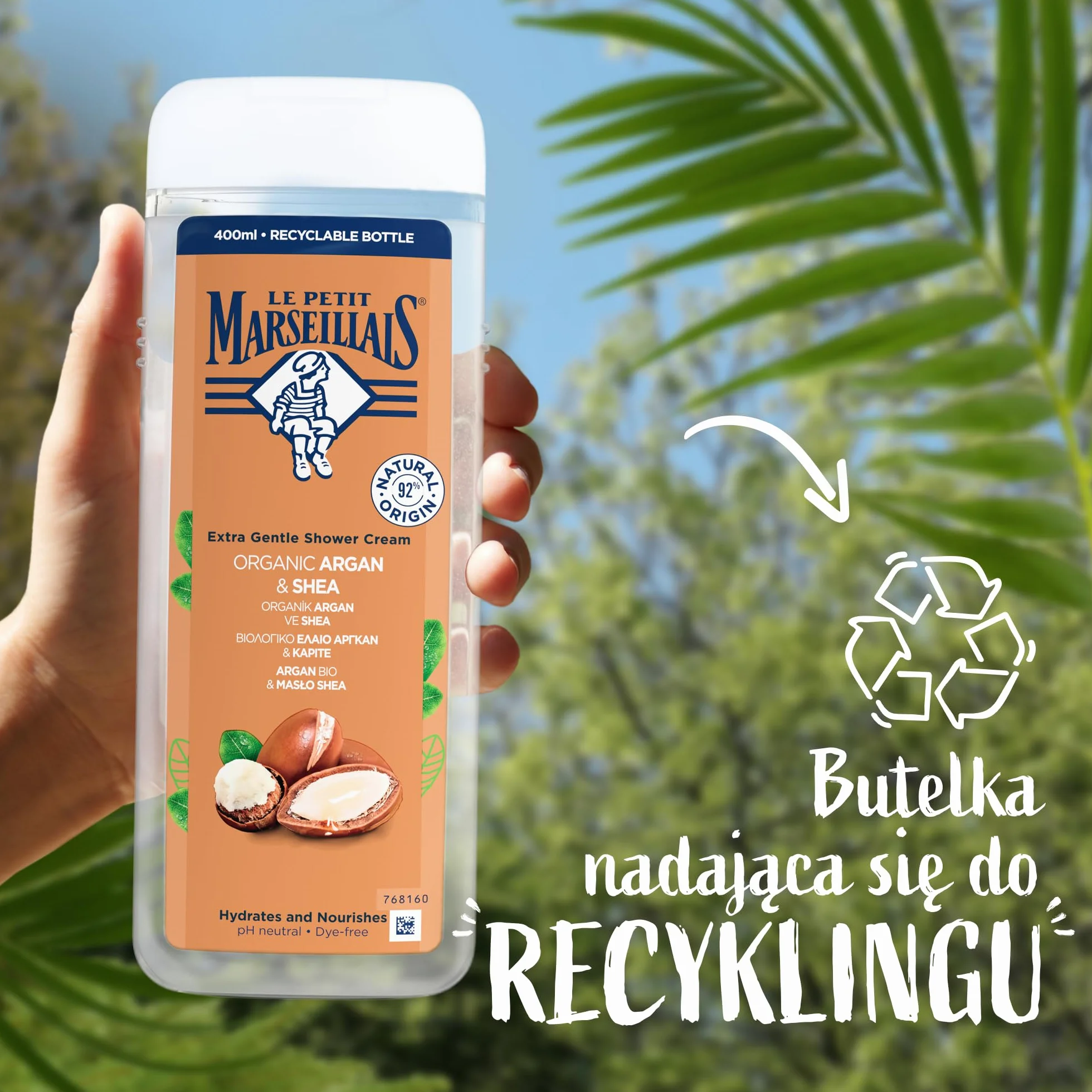 Le Petit Marseillais Kremowy żel pod prysznic Olej arganowy & Masło Shea 400 ml – aksamitna, kremowa pielęgnacja, egzotyczny zapach