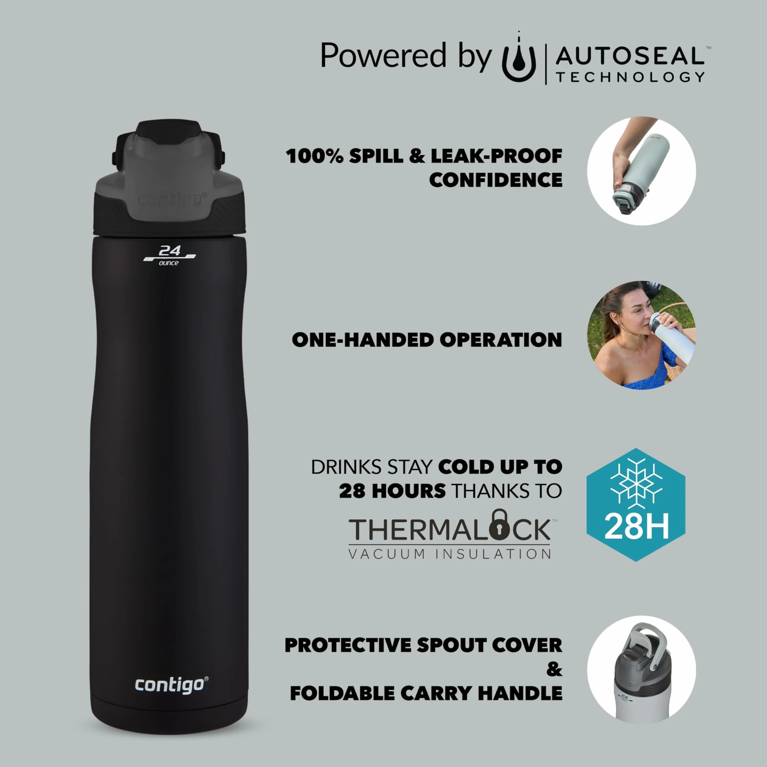 Contigo Autoseal Chill butelka na wodę ze stali nierdzewnej 720 ml