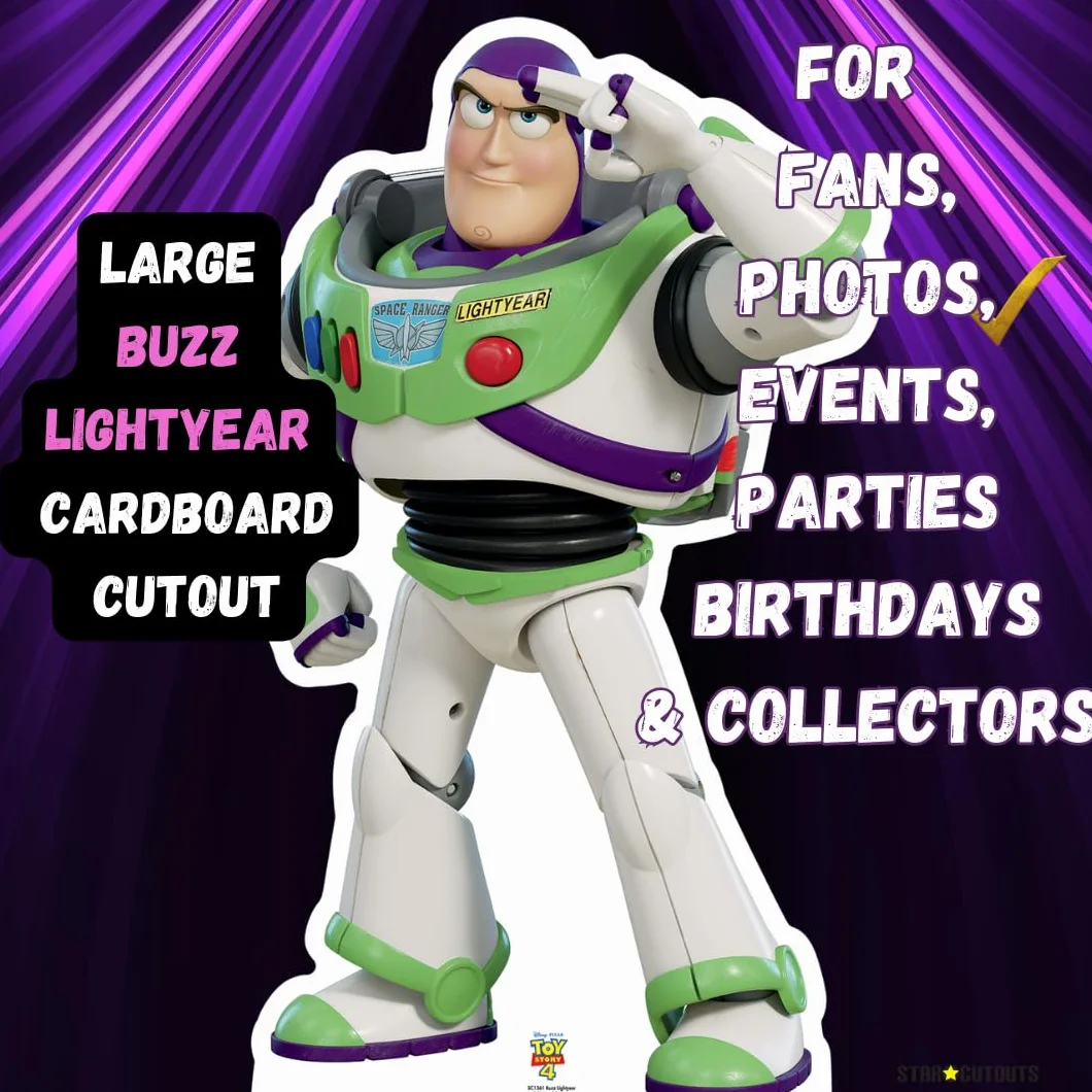 Toy Story 4 Lifesize Cardboard Cutout Buzz Astral Saluting z darmowym kartonem stacjonarnym Standee 129 cm wysokości