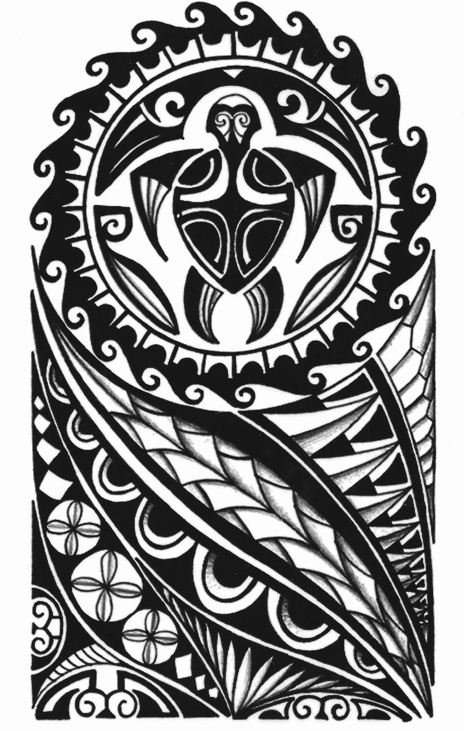 4 arkusze tymczasowego tatuażu Tribal Maori Design Tattoo HB4