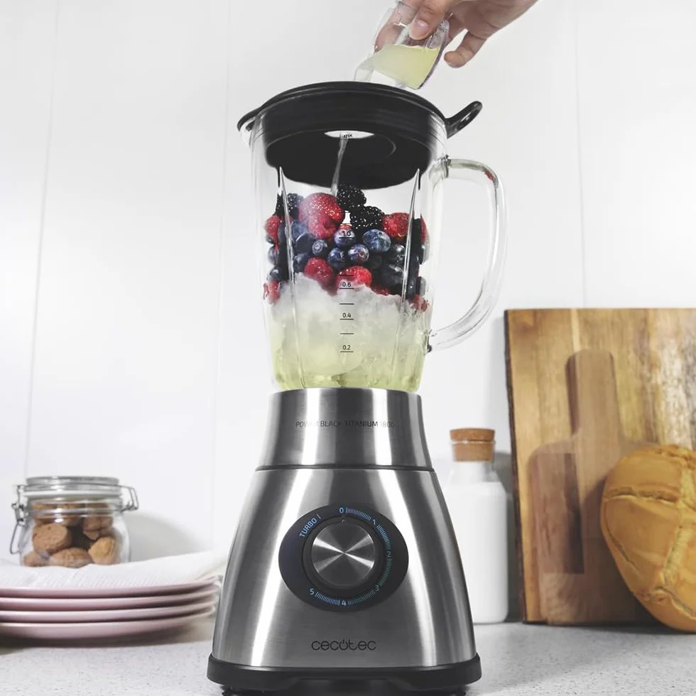 Cecotec Power Black Titanium 2500 MAX Pro Blender szklankowy 1800 W, 22000 obr/min, 1,8 l, 5 prędkości