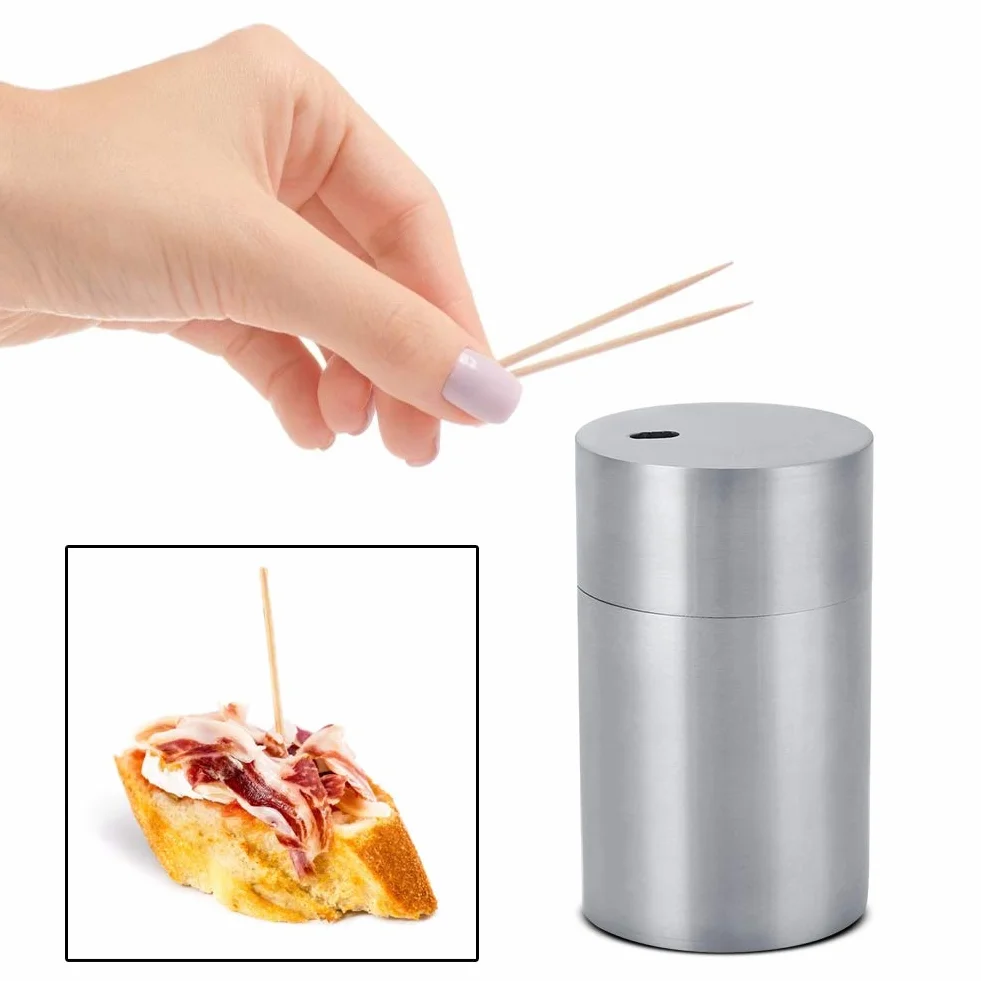 VIFER Stojak na wykałaczki ze stali nierdzewnej, wytrzymały pojemnik na wykałaczki, walizka do przechowywania do czyszczenia zębów, artykułów kuchennych, restauracji