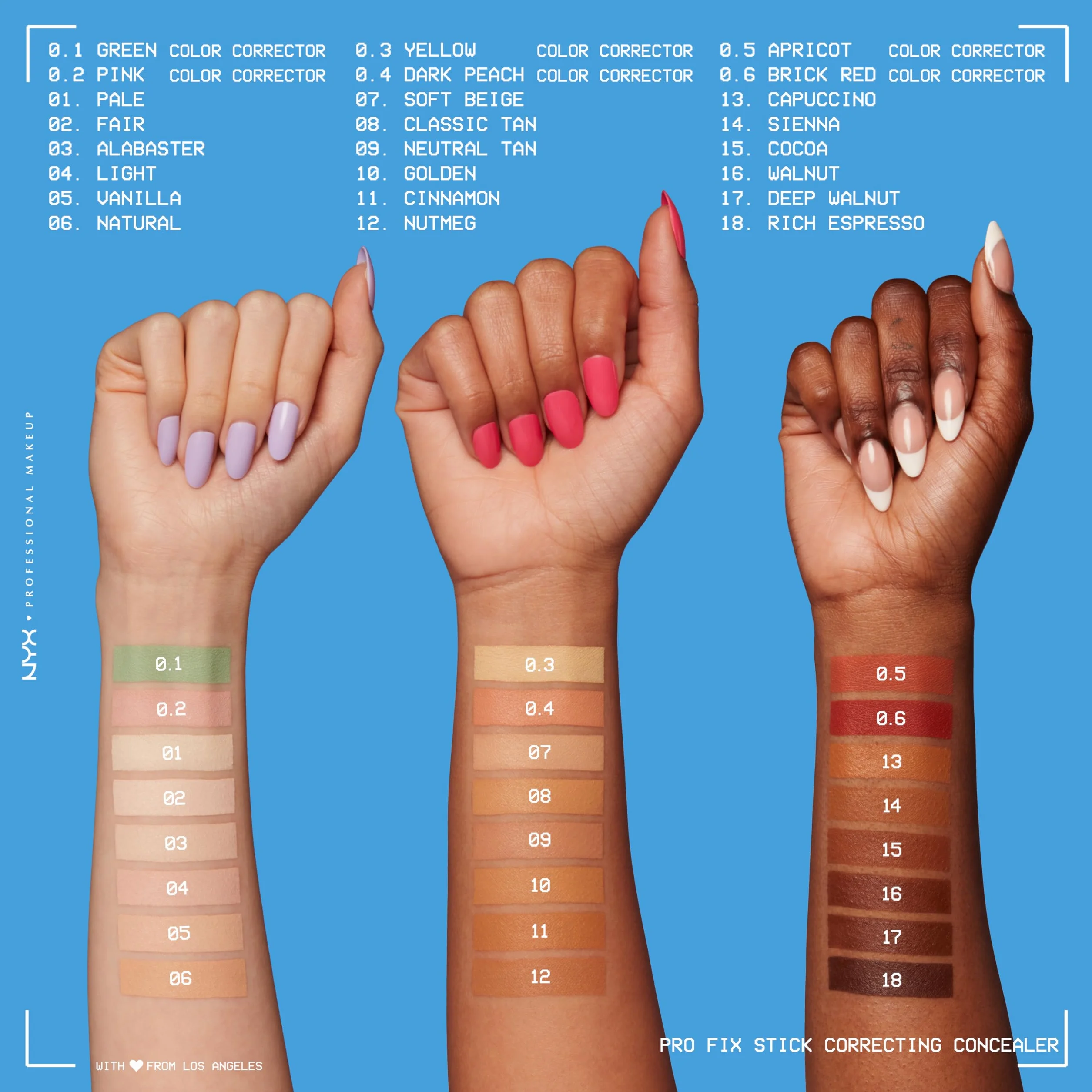 NYX Professional Makeup Korektor w sztyfcie, zakrywa niedoskonałości, ciemne plamy i przebarwienia, strój 12H, wegański, pro fix Stick, odcień : Naturalny