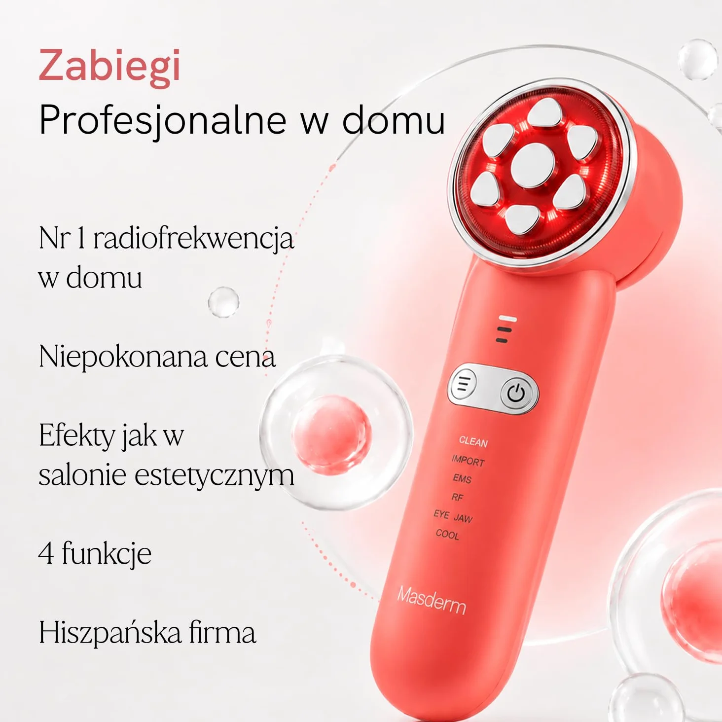 MASDERM | Urządzenie o częstotliwości radiowej 7 w 1 | Elektryczne urządzenie do masażu twarzy | Wiotczenie twarzy | Profesjonalna maszyna Hifu do twarzy i ciała | Wysoka częstotliwość Estetyczna |