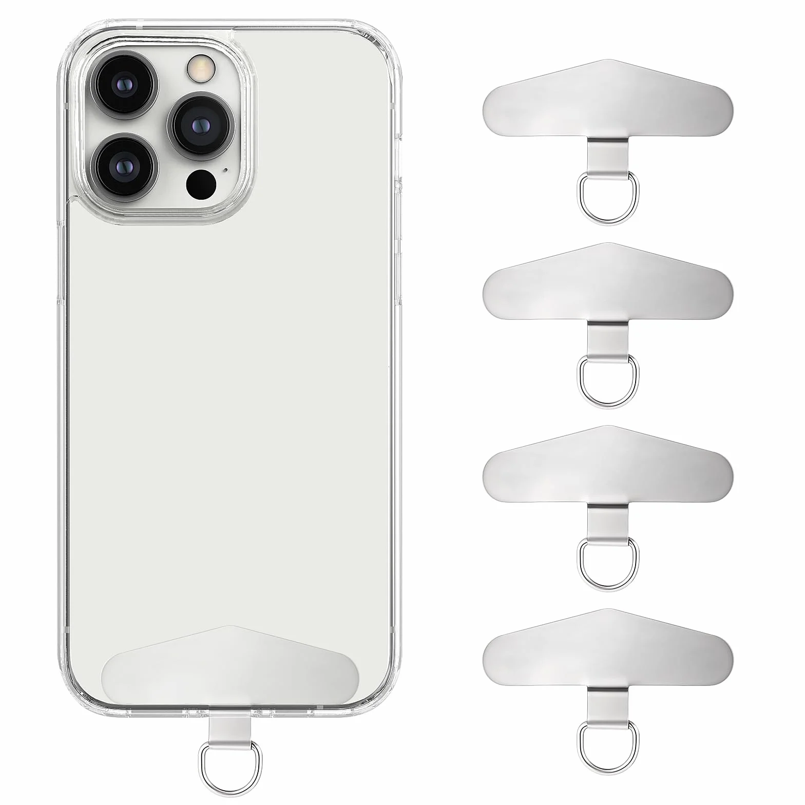 Bremorou 4 szt. stal szlachetna zawieszka na telefon komórkowy uniwersalny łańcuszek na telefon komórkowy uchwyt smycz adapter pady pasek na telefon komórkowy pasek do większości smartfonów, Metal