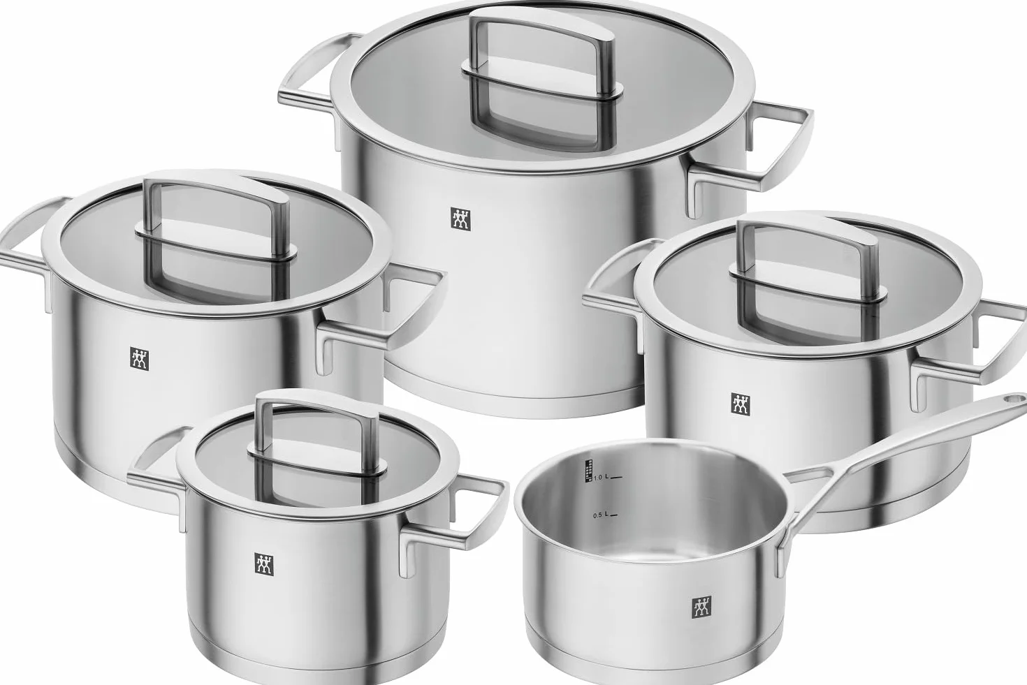 ZWILLING Kochtopf-Set 5-tlg. Edelstahl Induktionsgeeignet Vitality