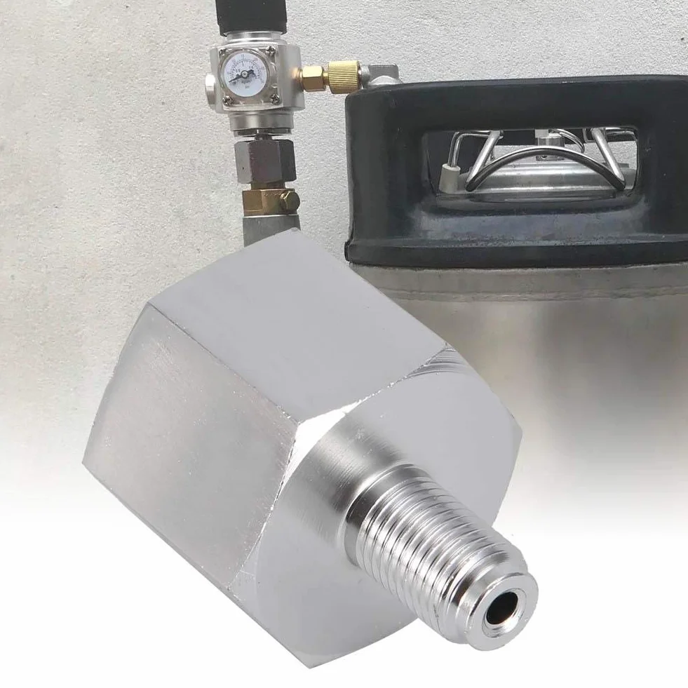 Adapter CO2 do, Mini Regulator ze stopu cynku Homebrew Beer Corny Keg 6acme-6g do 3/8-24unf, odpowiedni do systemów sodowych, wody gazowanej i akwariów
