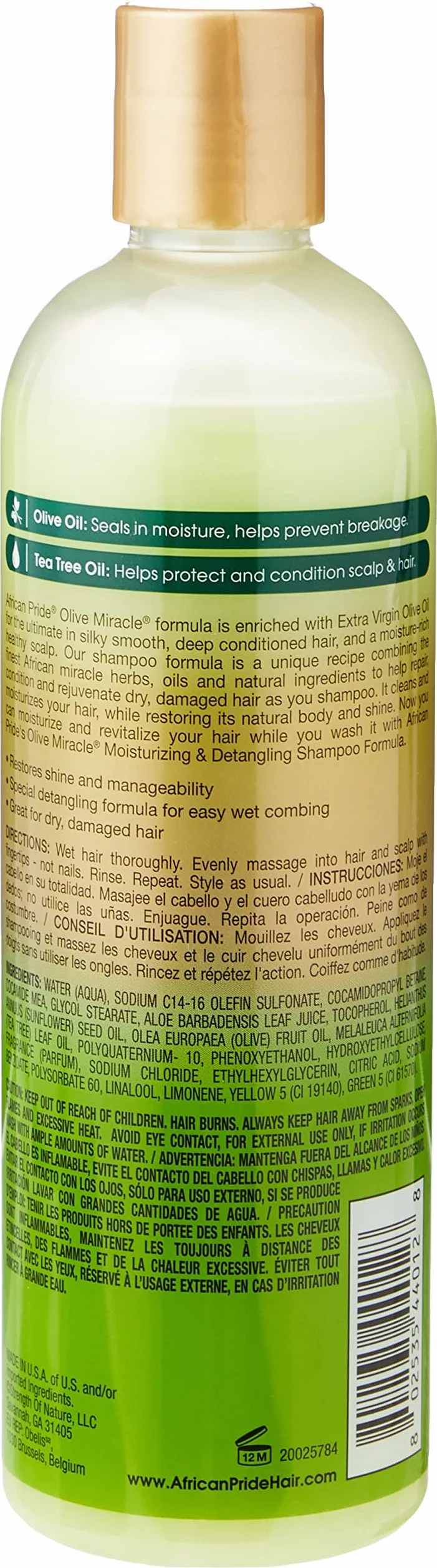 AFRiCAN PRIDE OLIVE MIRACLE 2 w 1 szampon & COND.12oz