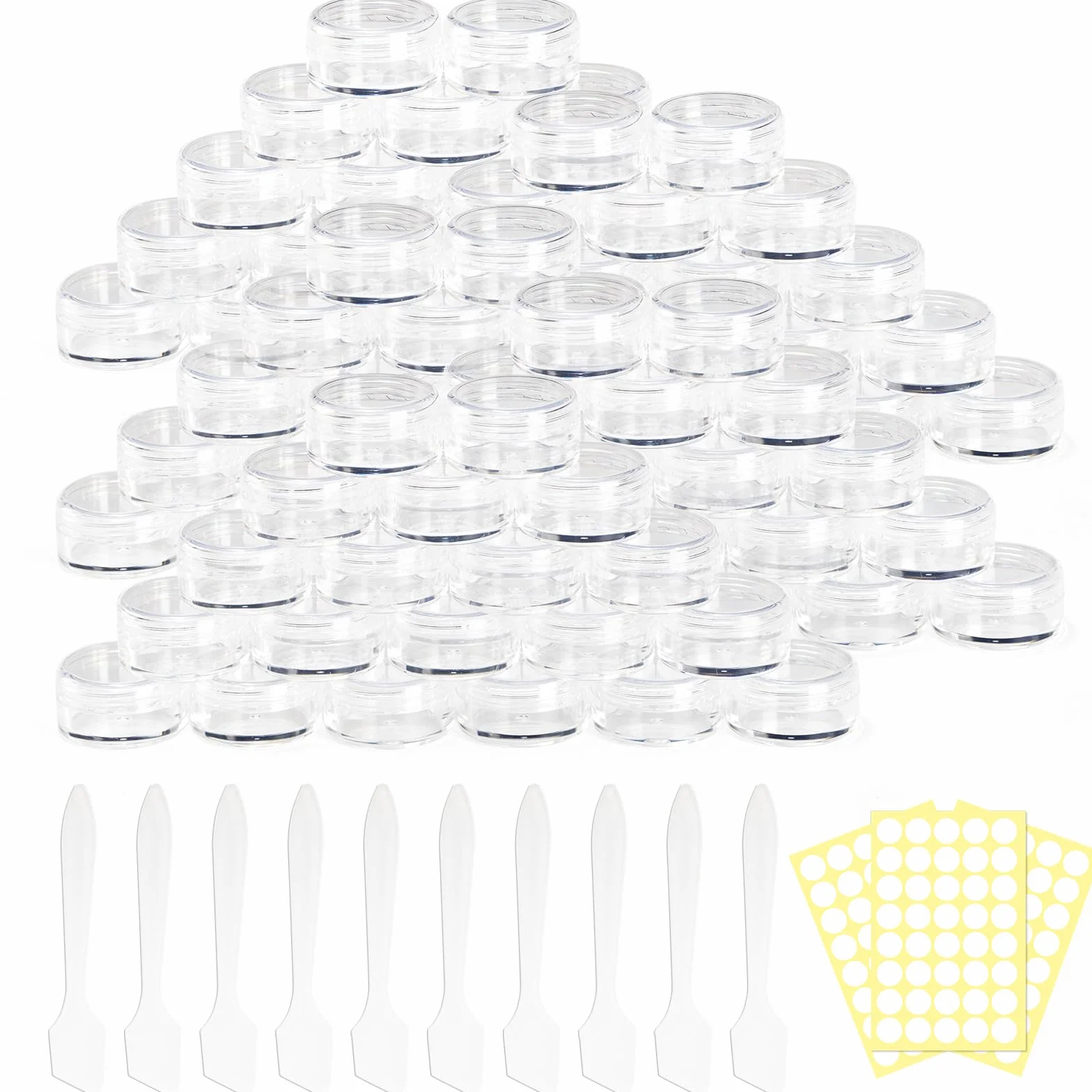 100 sztuk pustych pojemników na próbki, 3 g/3 ml, puste pojemniki na krem, słoiczek, słoik, pojemnik na próbki, puste słoiczki, puste pojemniki na próbki, kremy w proszku (przezroczyste)