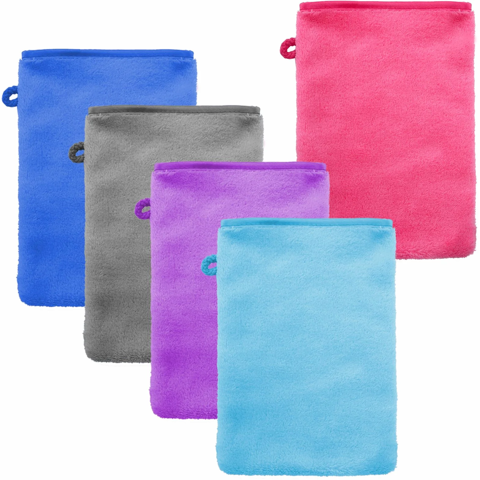 5 szt. myjki do twarzy z mikrofibry rękawica do mycia ciała 15 x 20 cm flanelowe miękkie rękawice do twarzy mikrofibra