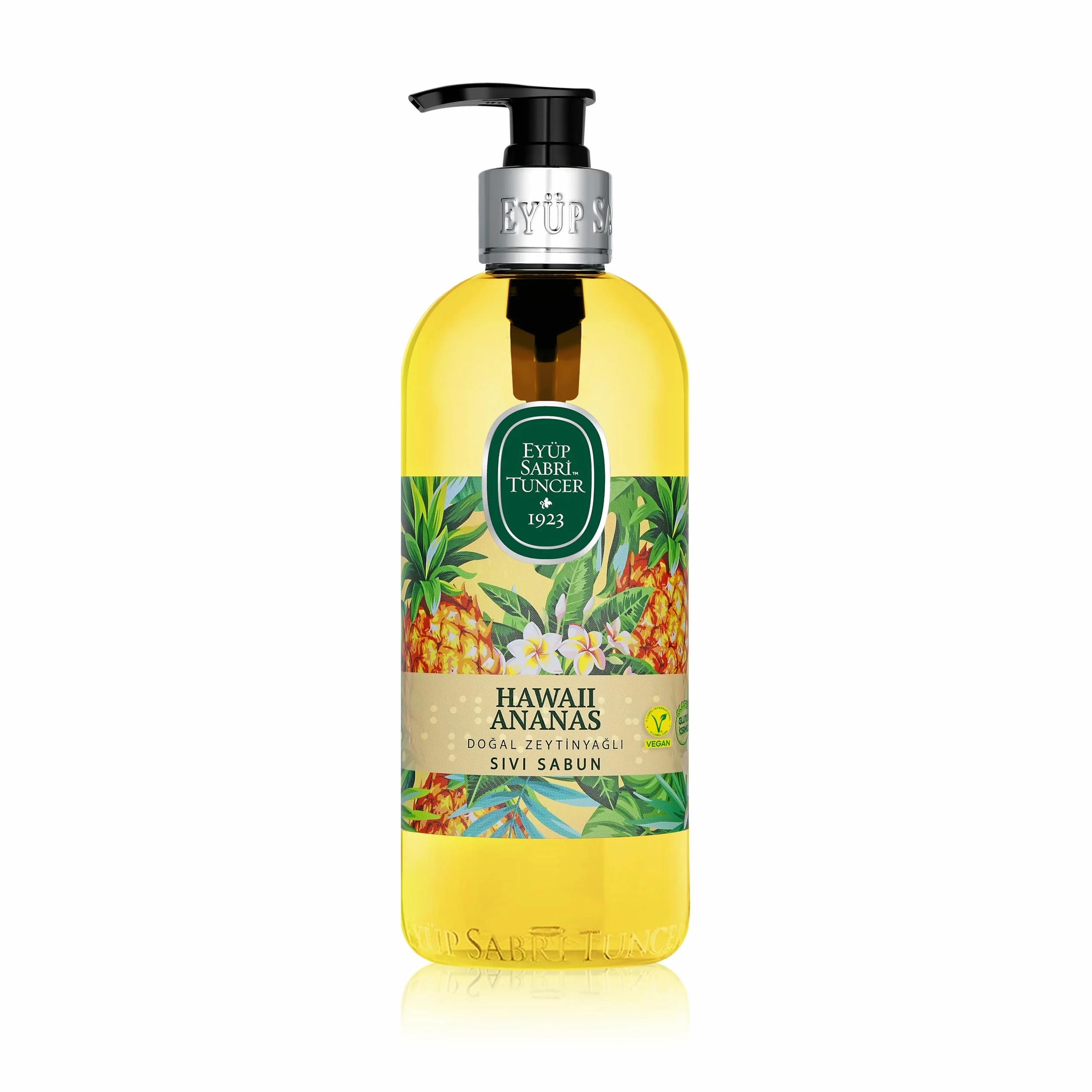 EyabiSabri Tuncer Natural Oliwa z oliwek, mydło w płynie, ananas, 500 ml, butelka dla zwierząt domowych, 1 opakowanie (1 x 500 ml)