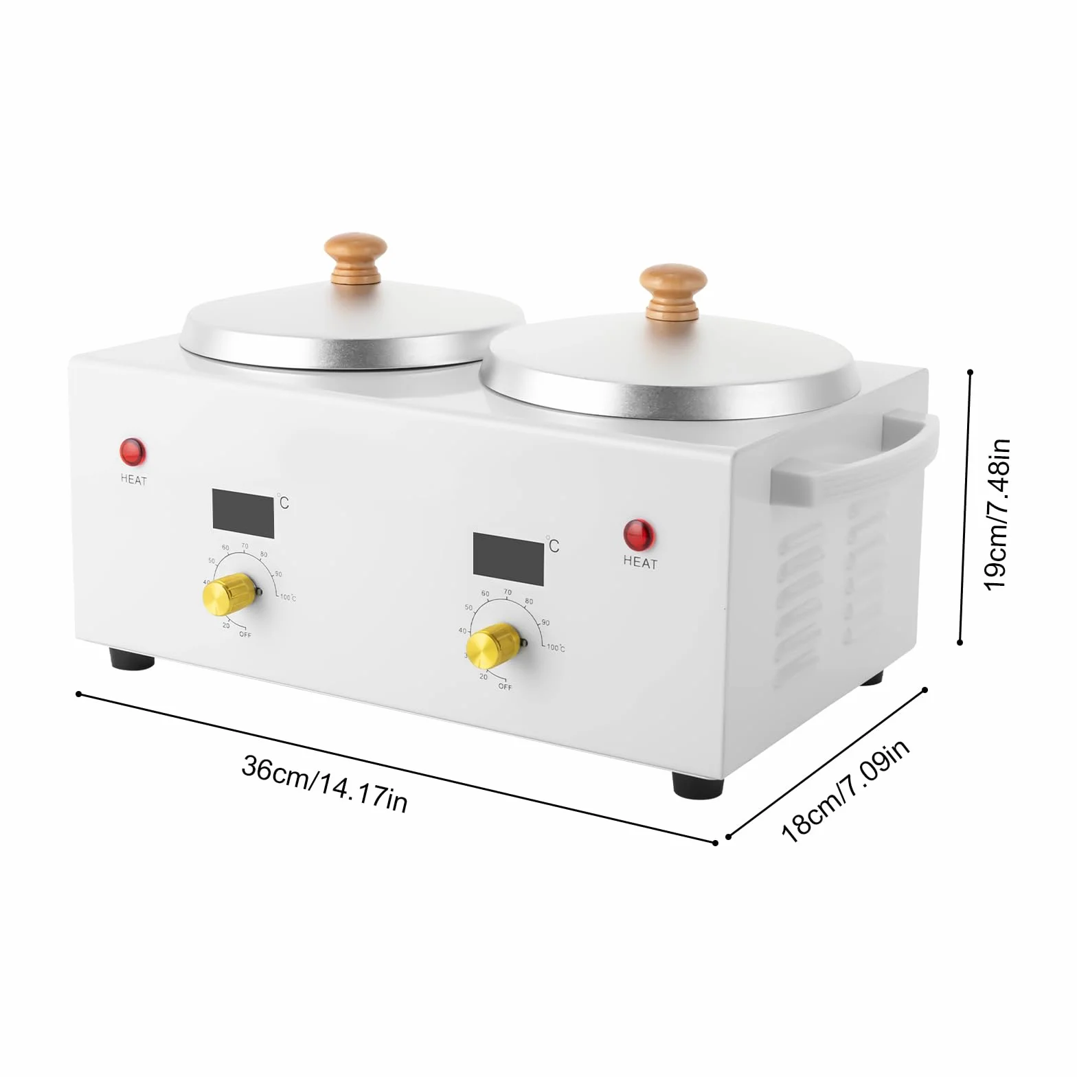 YUNRUX Podwójny podgrzewacz wosku 0,6L na garnek Elektryczny topnik wosku 20-120℃ Maszynka do topienia wosku do wyrobu świec Urządzenie do topienia świec z termostatem