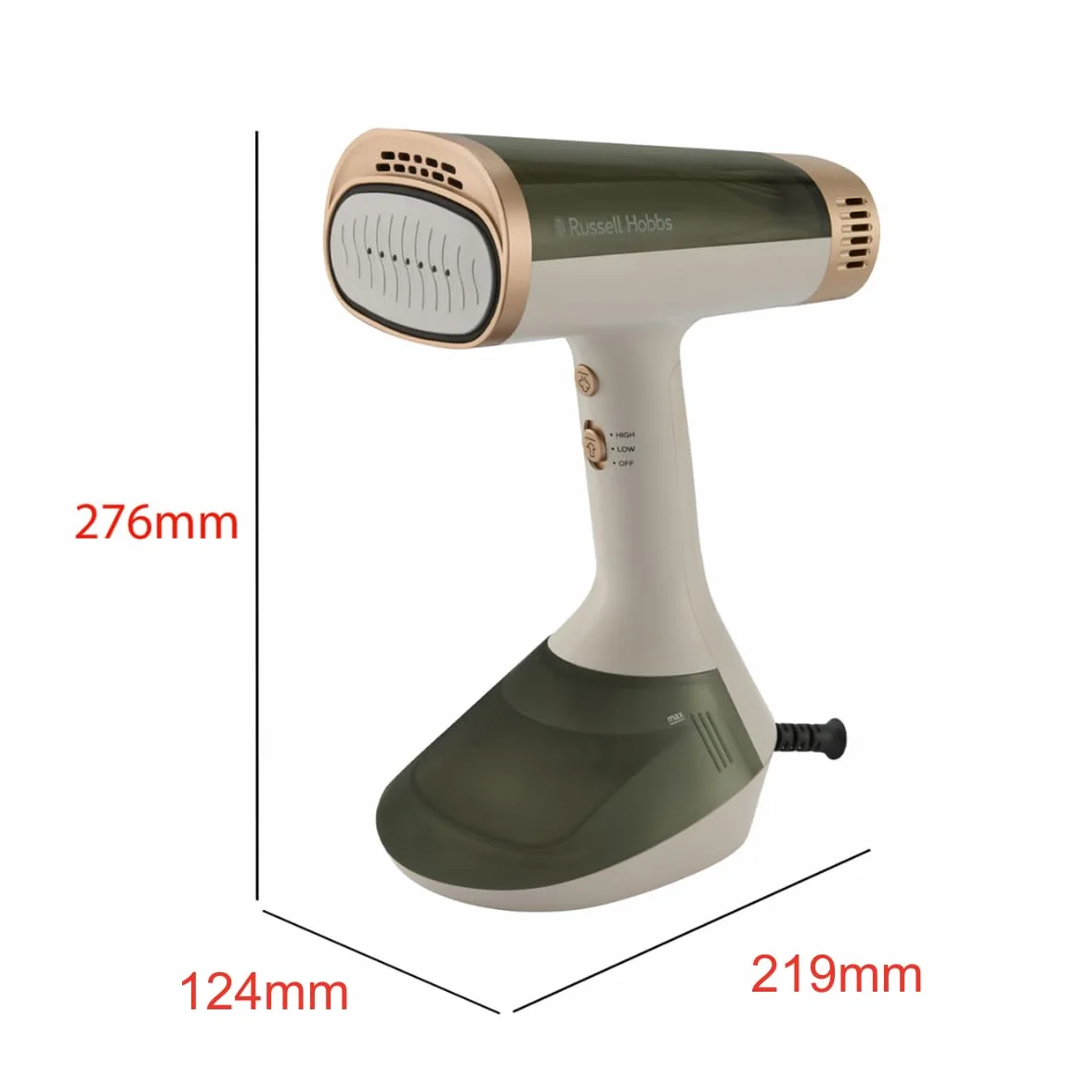 Russell Hobbs Żelazko pionowe [1500 W, para 24 g/min] Para Genie VacuSteam (3 ustawienia pary i zasysania, 200 ml, gotowa w 45s, ceramika, bezpieczna dla wszystkich tkanin) 28551-56