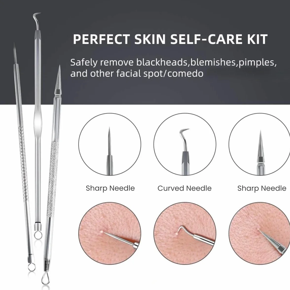 DUcare Blackhead Remover Comedone Squeezer Zestaw 9 profesjonalnych pincet ekstrakcyjnych Zestaw do usuwania trądziku Pryszcze Ekstraktor zaskórnikowy do pielęgnacji twarzy z etui