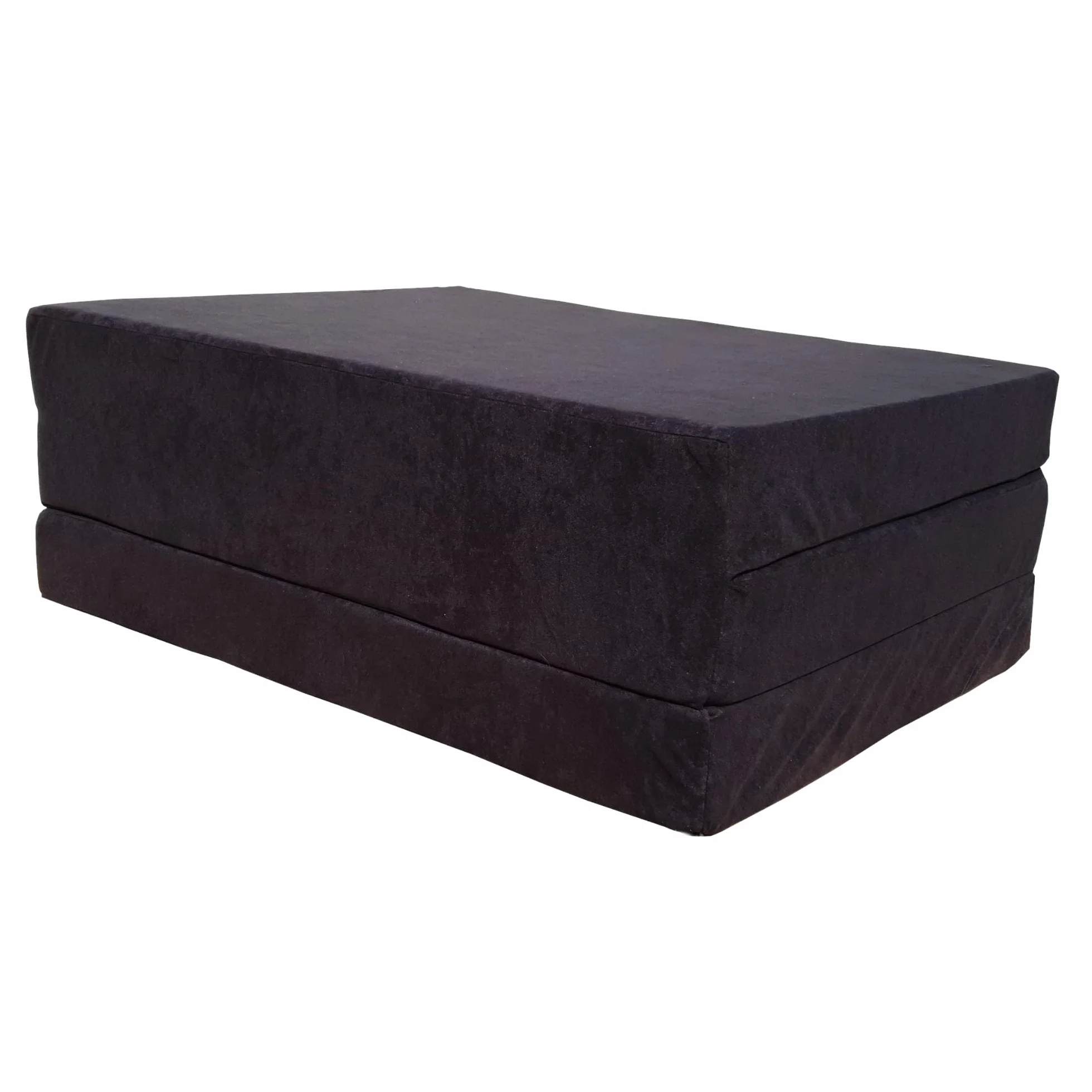 Materac składany piankowy 195x65x8 cm ze zdejmowanym pokrowcem Czarny