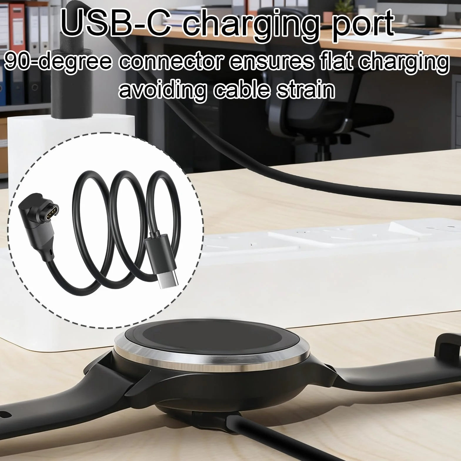 Ładowarka do Zegarka, 1m Kabel Ładowania Zegarka Port USB C Rdzeń Miedziany do Fenix 8 7 6, Forerunner 935 245 265 255 645 45, Vivoactive 4 3, Instinct, Venu 3, Epix, Vivomove, Tactix Delta