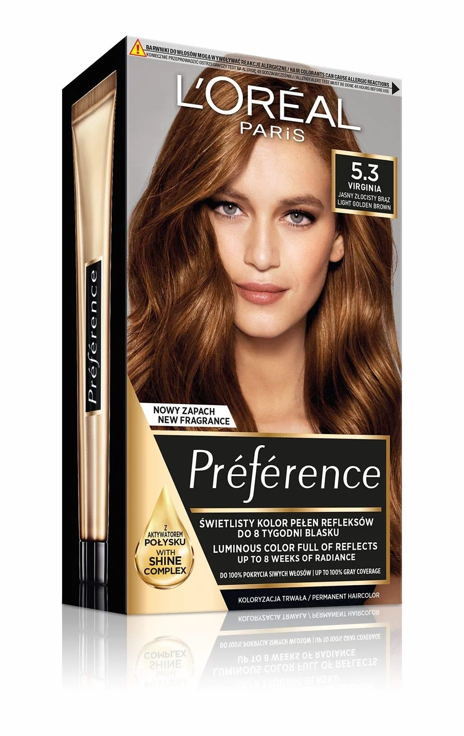 L'Oréal Paris Préférence 5.3 VIRGINIA farba do włosów Jasny Złocisty Brąz