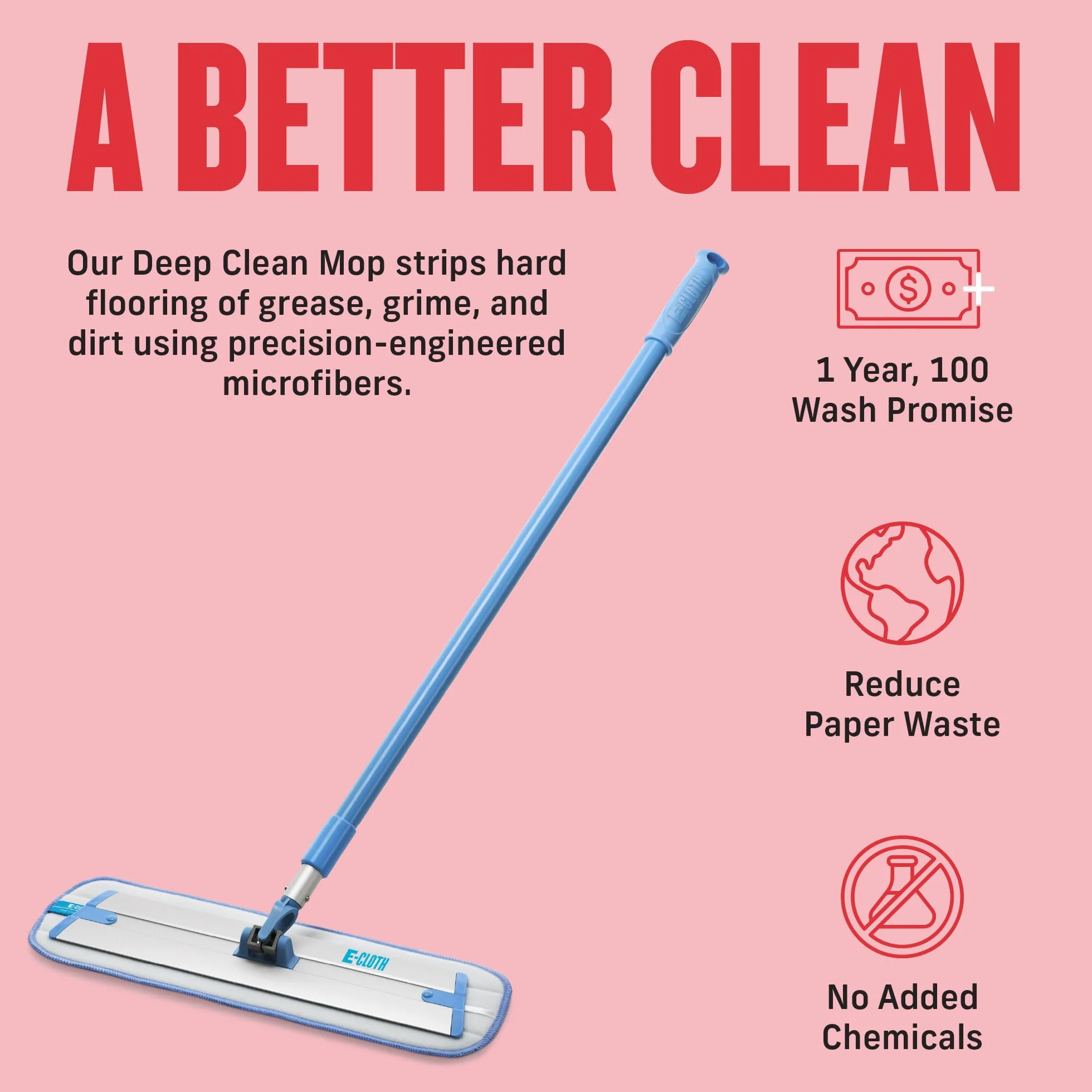 E-Cloth Deep Clean Mop, mikrofibra, niebieski, 1 sztuka