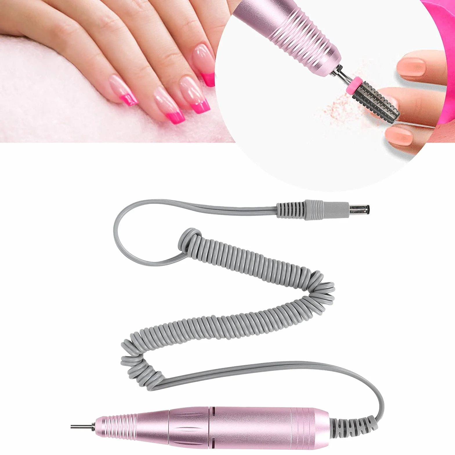Elektryczna wiertarka do paznokci, rękojeść do obcinacza do paznokci Wiertarka do paznokci Ręka Uchwyt Maszyna do manicure polerowanych paznokci 35000 obr./min