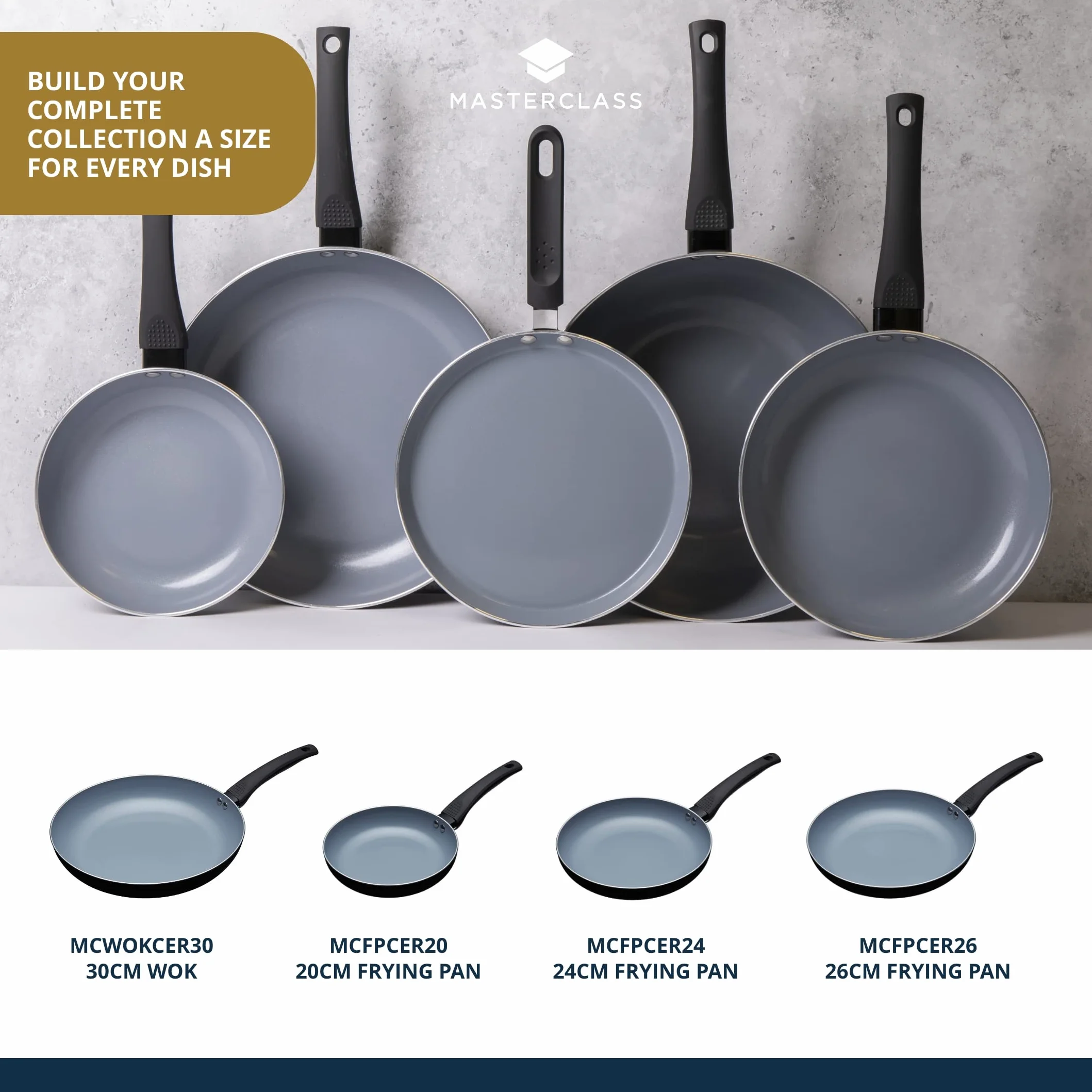 MasterClass Eco Induction Crepe/Pancake Pan 24 cm Powłoka Nieprzywierająca PTFE PFOA BPA Aluminium Żelazo Czarny Niebieski