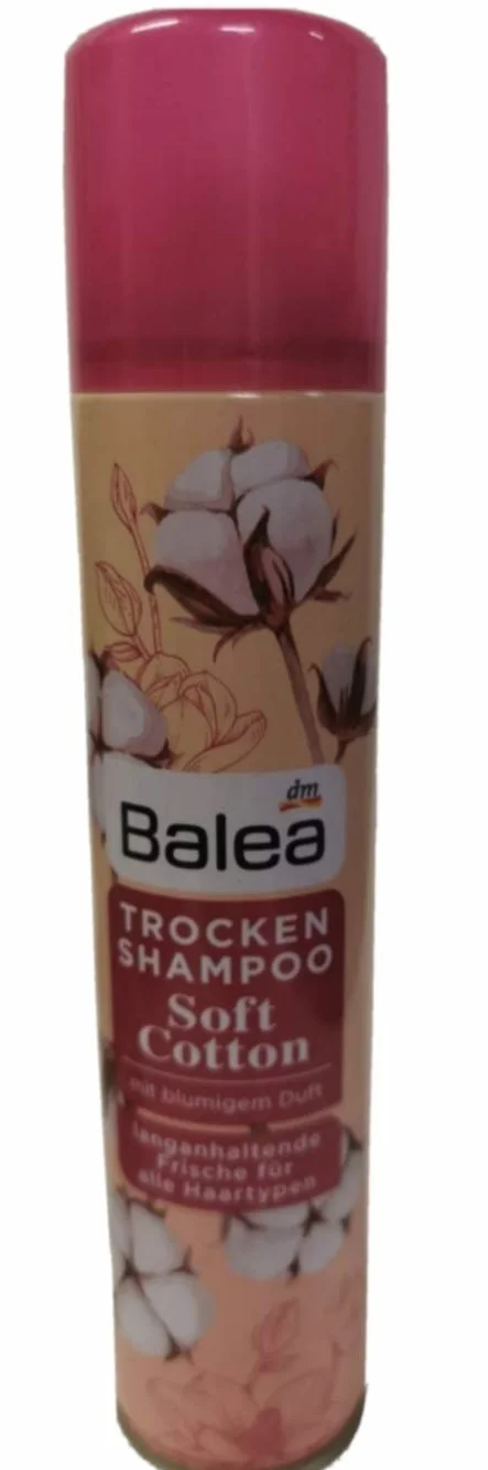 Balea Suchy szampon Soft Cotton do wszystkich rodzajów włosów, 200 ml