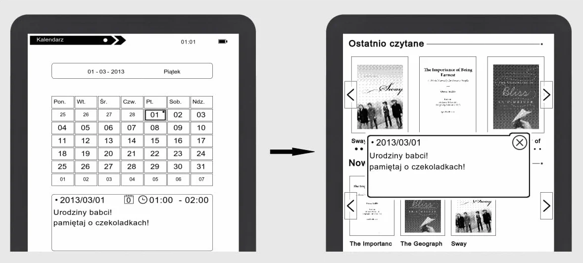 Czytnik e-book Bemi Cognita 2024: Ekran 6" E-Ink Carta, 8GB, microSD do 32GB, Obsługa PDF Reflow, Lekki i Poręczny - Bez Podświetlenia