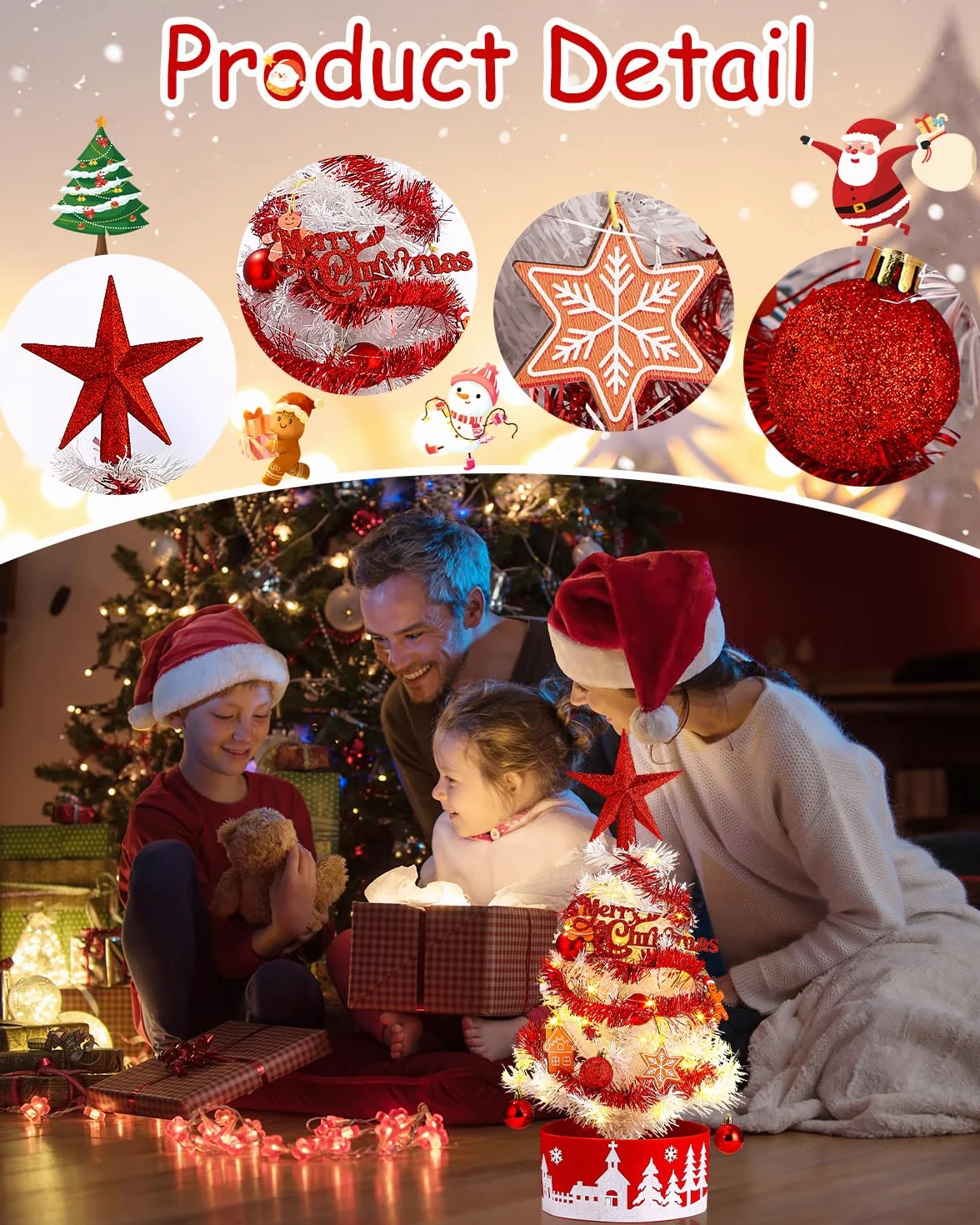 Minichoinka z oświetleniem LED 60 cm z szyszkami sosnowymi dekoracja stołu