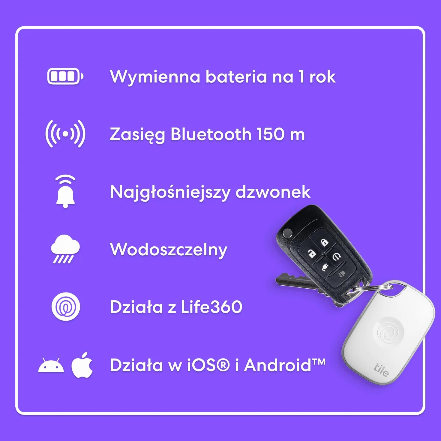 Tile by Life360 Pro - najmocniejszy lokalizator Bluetooth do znajdowania kluczy, torebek i innych rzeczy. Zgodność: iOS i Android. Znajdowanie telefonu. 4 szt. (czarny/biały)