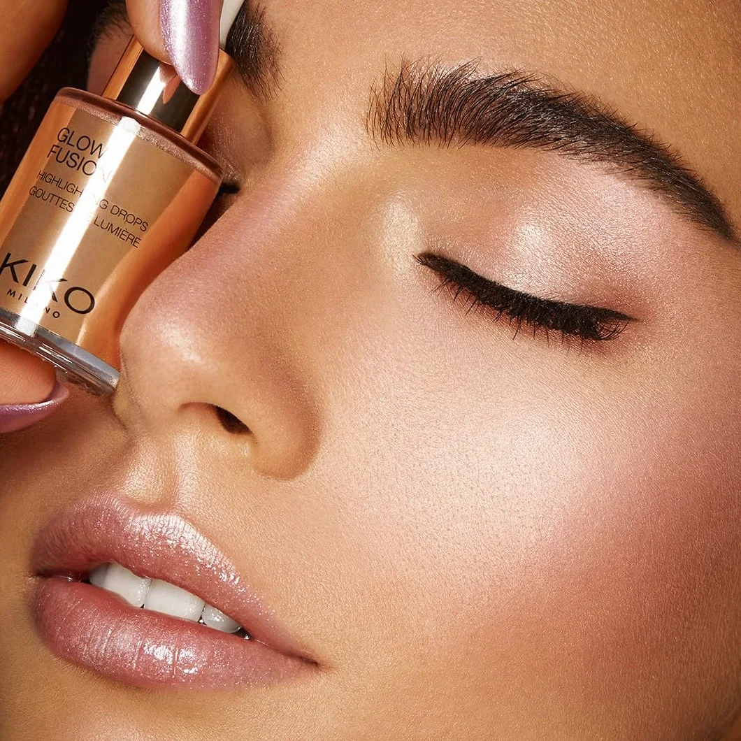 KIKO Milano Glow Fusion Highlighting Drops 02, Metaliczny Rozświetlacz Do Twarzy W Płynie