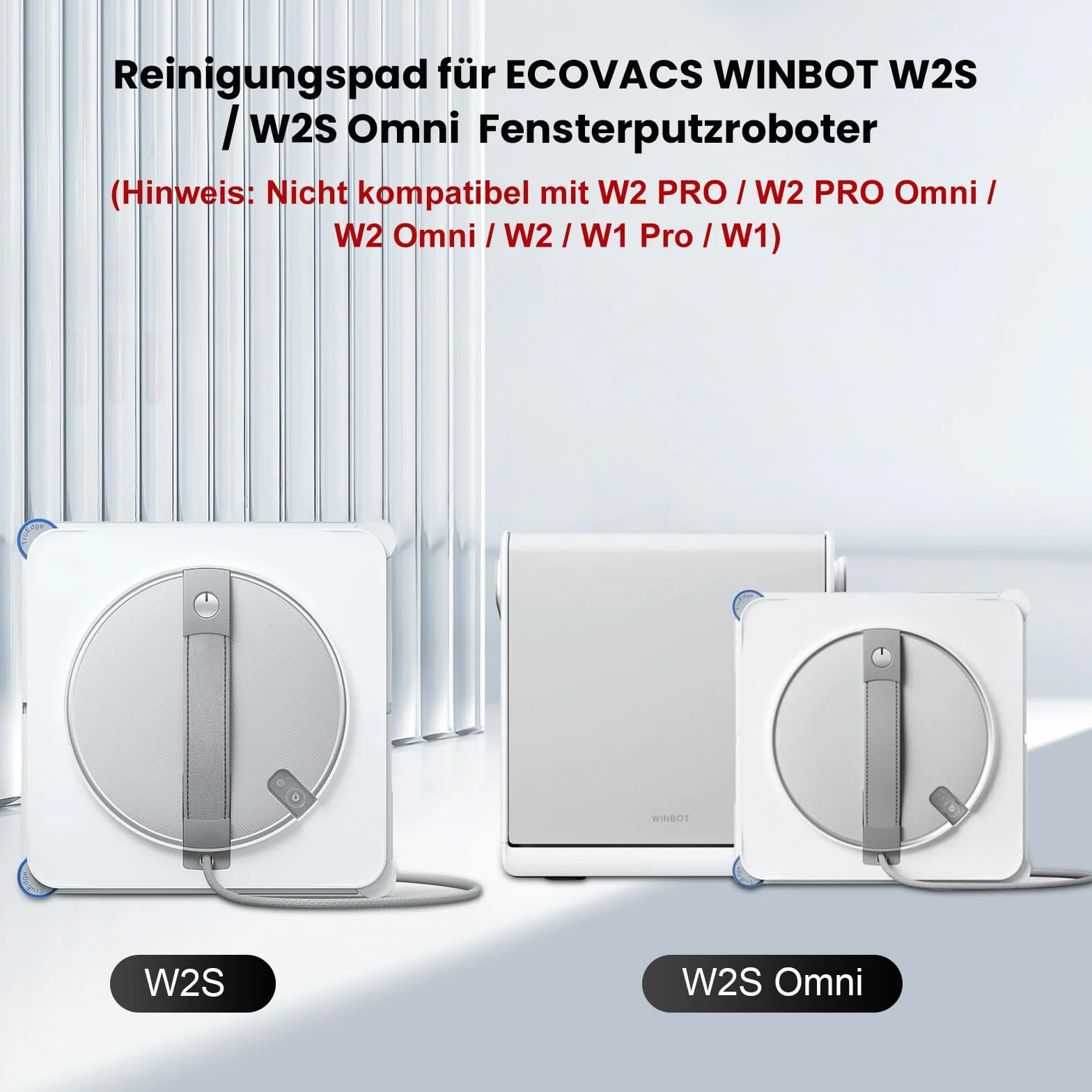 ECOVACS WINBOT W2S/W2S Omni ściereczki z mikrofibry do mycia okien, 8 sztuk