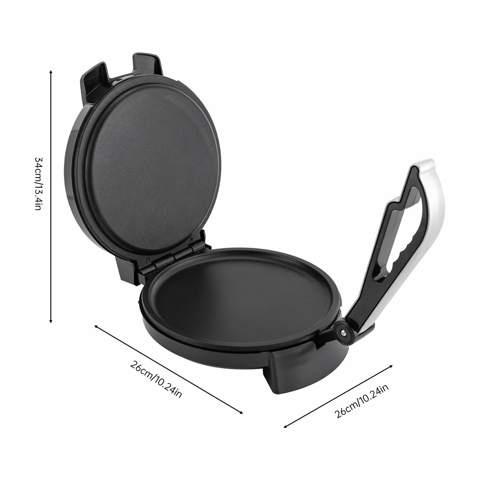 Roti Maker 1200 W elektryczny dwustronne ogrzewanie prasa do mąki kukurydzianej powłoka nieprzywierająca regulacja temperatury 53 x 18 cm