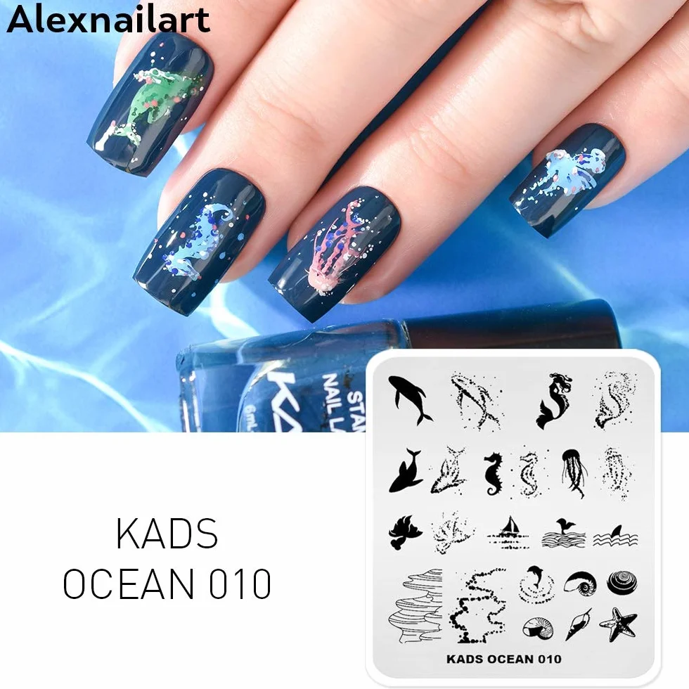 Nail Art Stamping Tablice Obraz z motywami syreny oceanu do druku manicure narzędzia transferowe