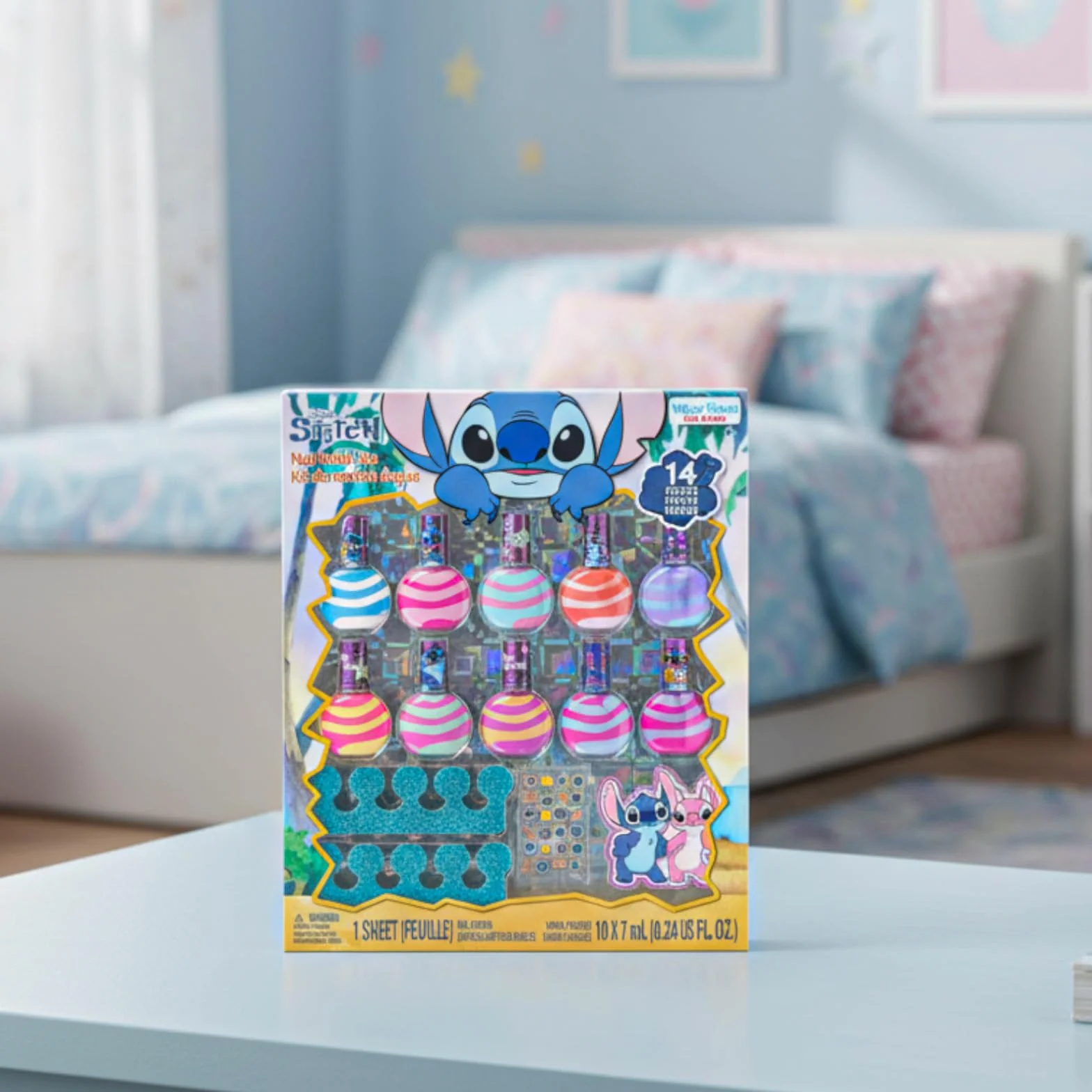 Stitch Zestaw Makijażu Dla Dzieci Błyszczyk i Lakier z Kufrem