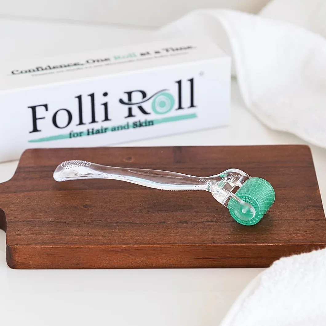Derma Roller do włosów i skóry, tytanowe mikroigły 0,30 mm, na wypadanie włosów, blizny potrądzikowe i ciemne plamy, 192 prawdziwe pojedyncze igły z bezpłatnym etui do przechowywania dla