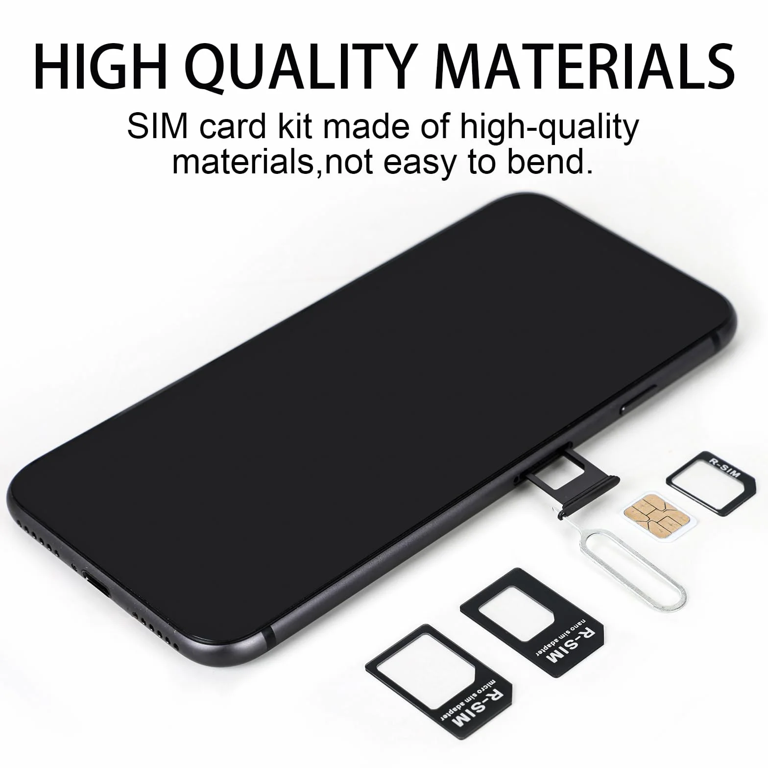 Adapter SIM 4 w 1 z przypinką do wyciągania, szczotką do czyszczenia otworu smartfona i 10 chusteczkami alkoholowymi, adapterem karty SIM do telefonu, kompatybilny ze wszystkimi smartfonami