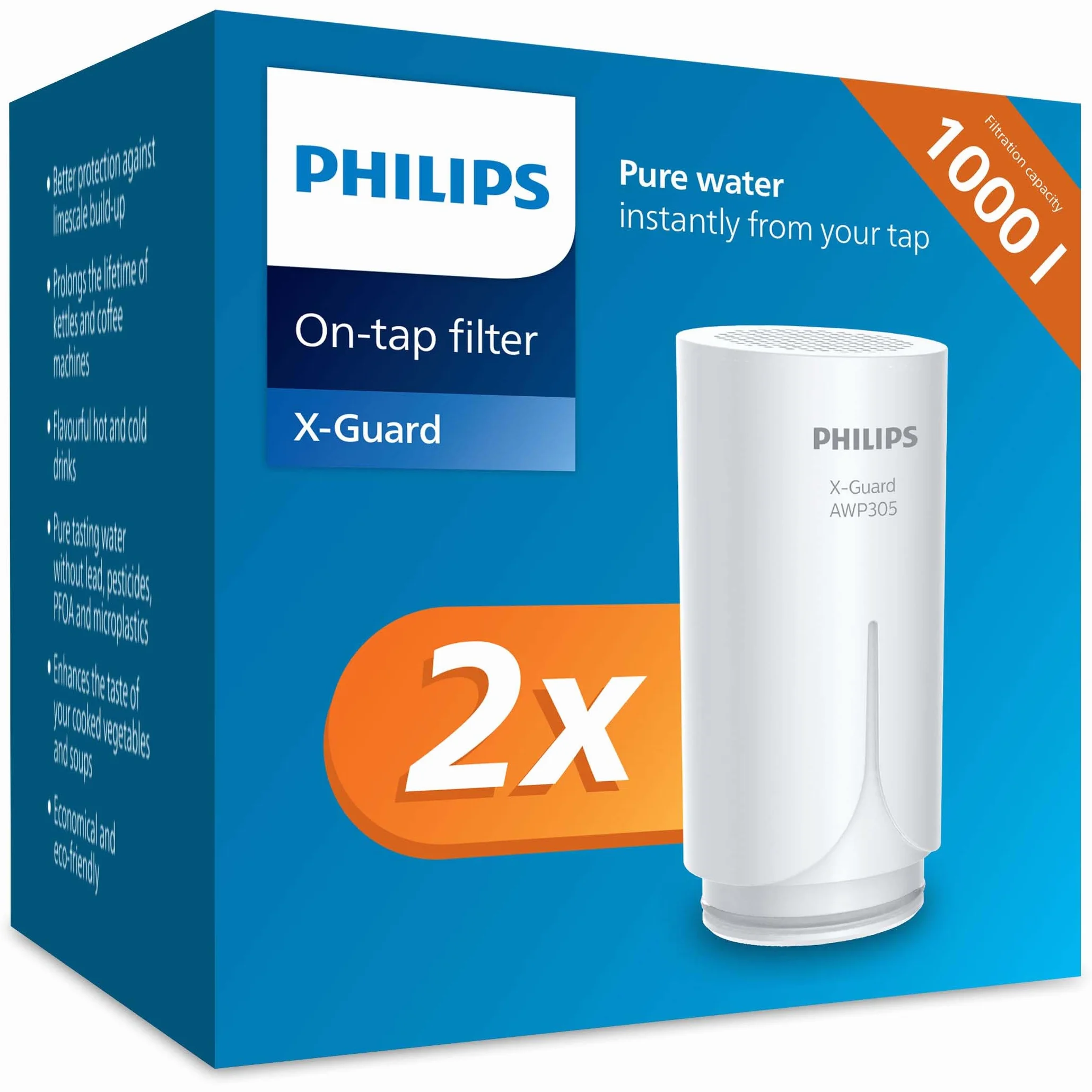 Philips AWP305P2/10 Zestaw 2 filtrów do wody X-Guard Microfiltration