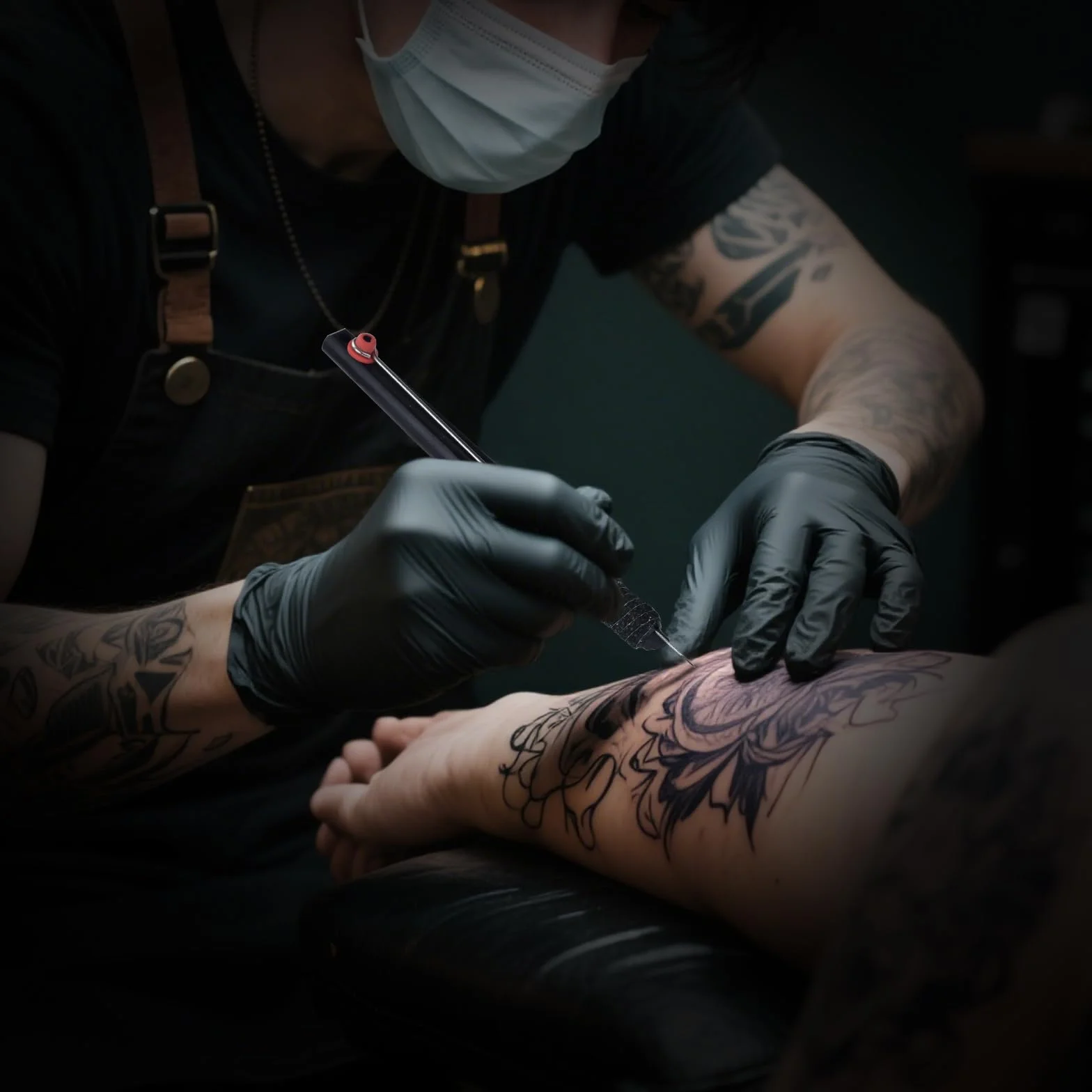 ATOMUS Zestaw do tatuażu Poke Pen Kit Home Tattoo Tool Kit z 14 kolorami tuszu, igieł, do ćwiczeń, skóry, maty stołowe, kubek atramentowy, papier transferowy