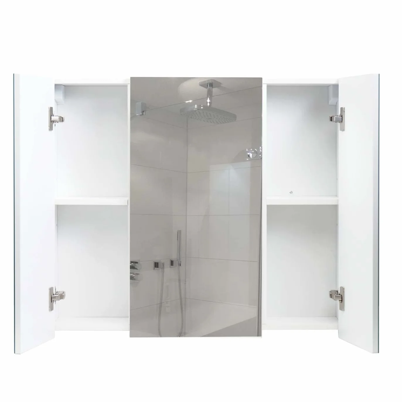 Mendler Szafka łazienkowa wisząca z lustrem HWC-B19b 70x80x16 cm biała wysoki połysk FSC