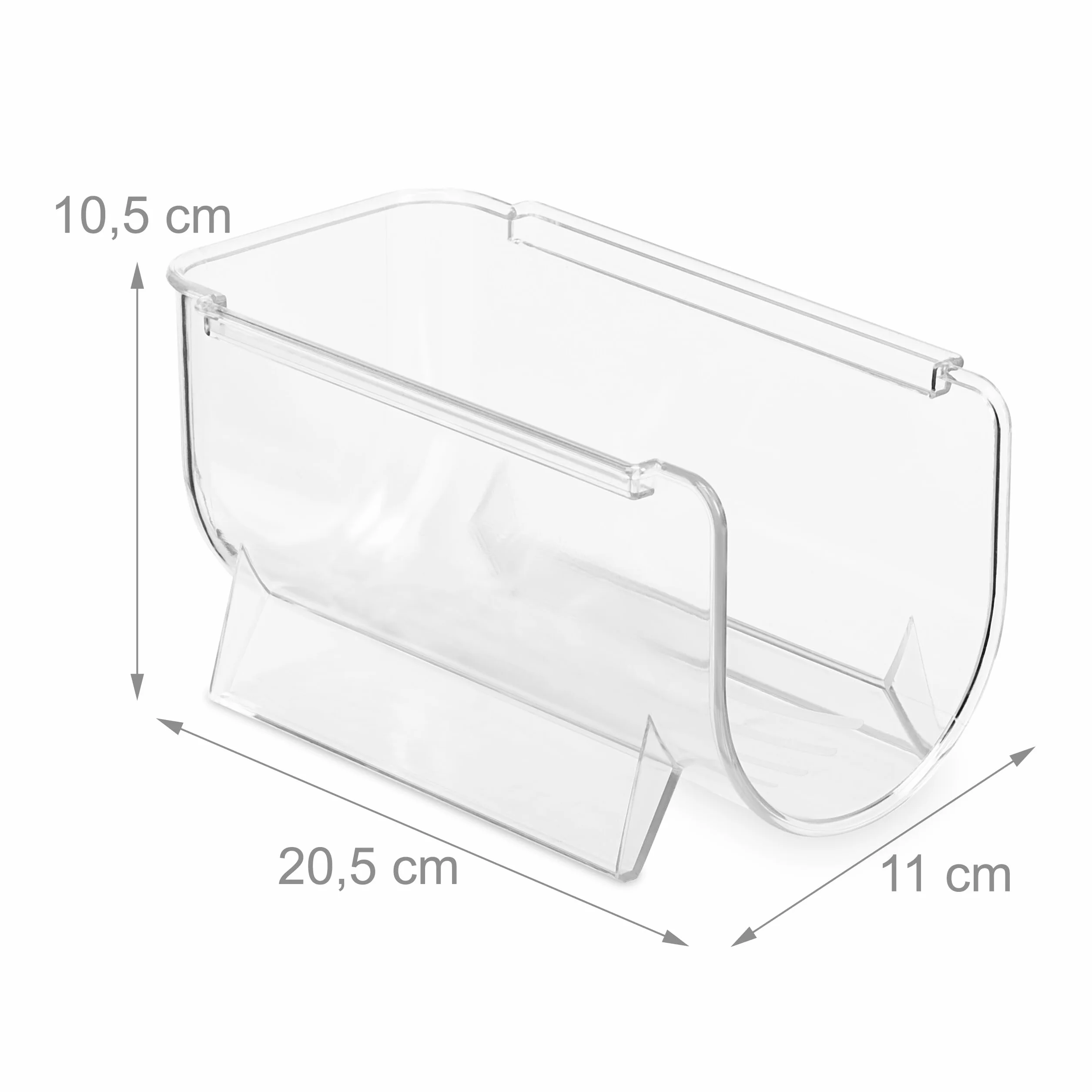 Relaxdays Organizer na lodówkę zestaw 4 sztuk 10,5 x 11 x 20,5 cm przezroczyste
