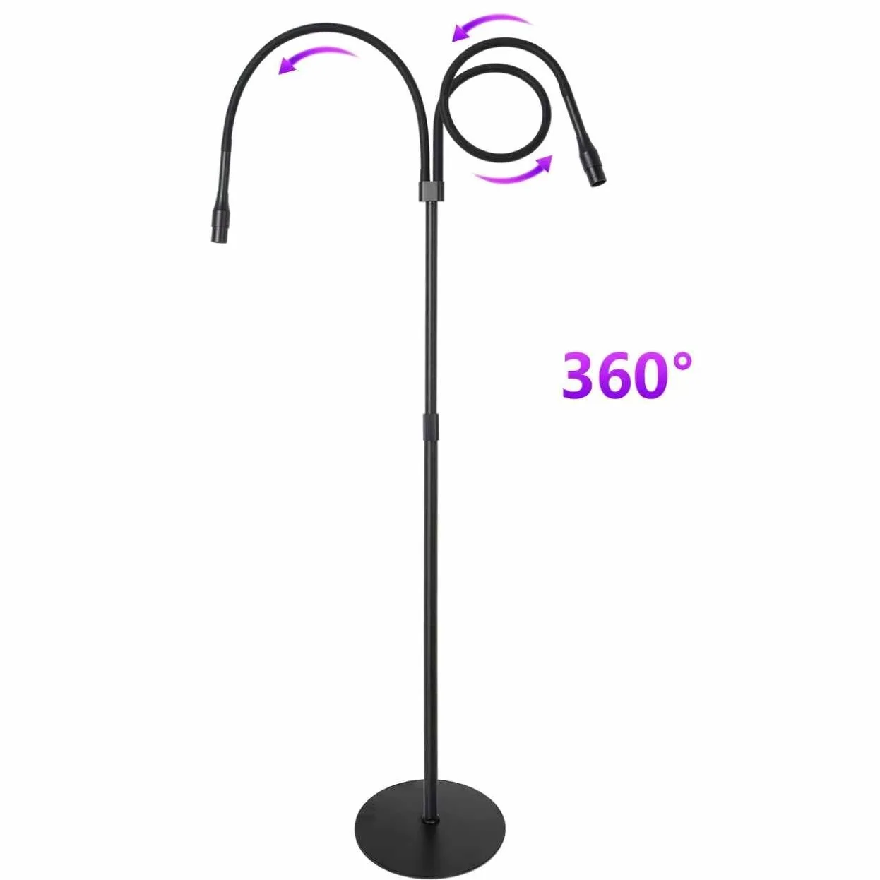 Podwójna lampa UV LED czarna z okularami | Podwójna lampa UV LED, kolor czarny, okulary ochronne w zestawie