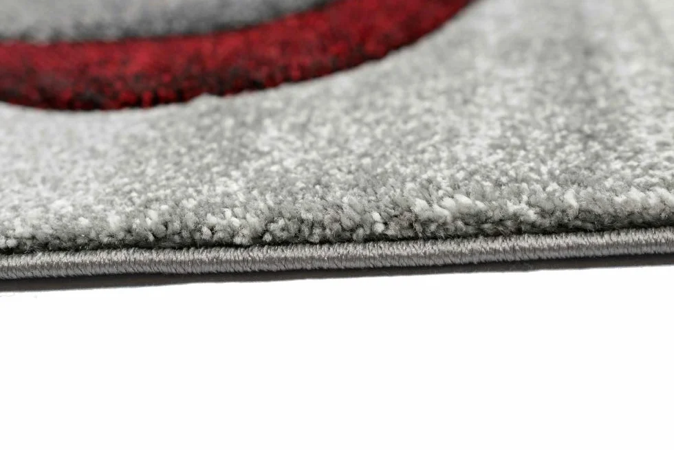 Nowoczesny designerski dywan do sypialni 160 x 230 cm szaro-czerwony