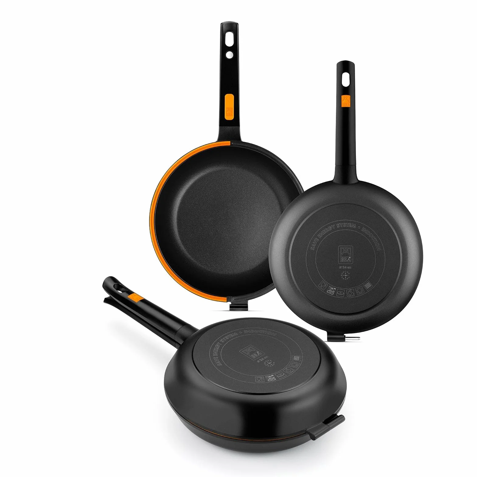 BRA Efficient Duo Podwójna patelnia 20 cm odlewane aluminium nieprzywierająca bez PFOA do wszystkich kuchenek w tym indukcyjnych