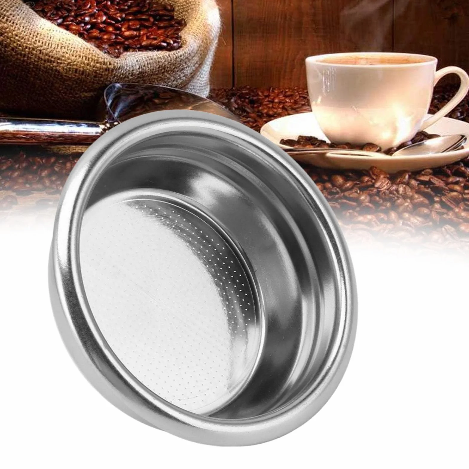 Filtr precyzyjny 58 mm Portafiltr ze stali nierdzewnej Kosz do espresso Podwójny kubek Zamiennik