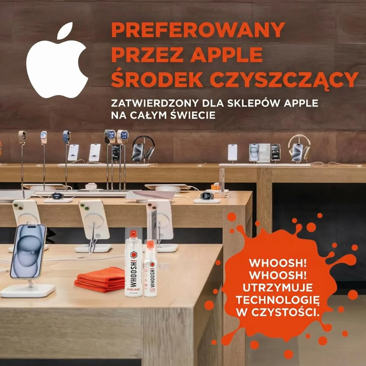 WHOOSH! Screen Shine Pro Spray do Czyszczenia Ekranu 500 ml, Bez Smug, Bez Alkoholu, TV OLED LCD, Monitor, Laptop, Smartphone, Wielokrotnego Napełniania, Ściereczka