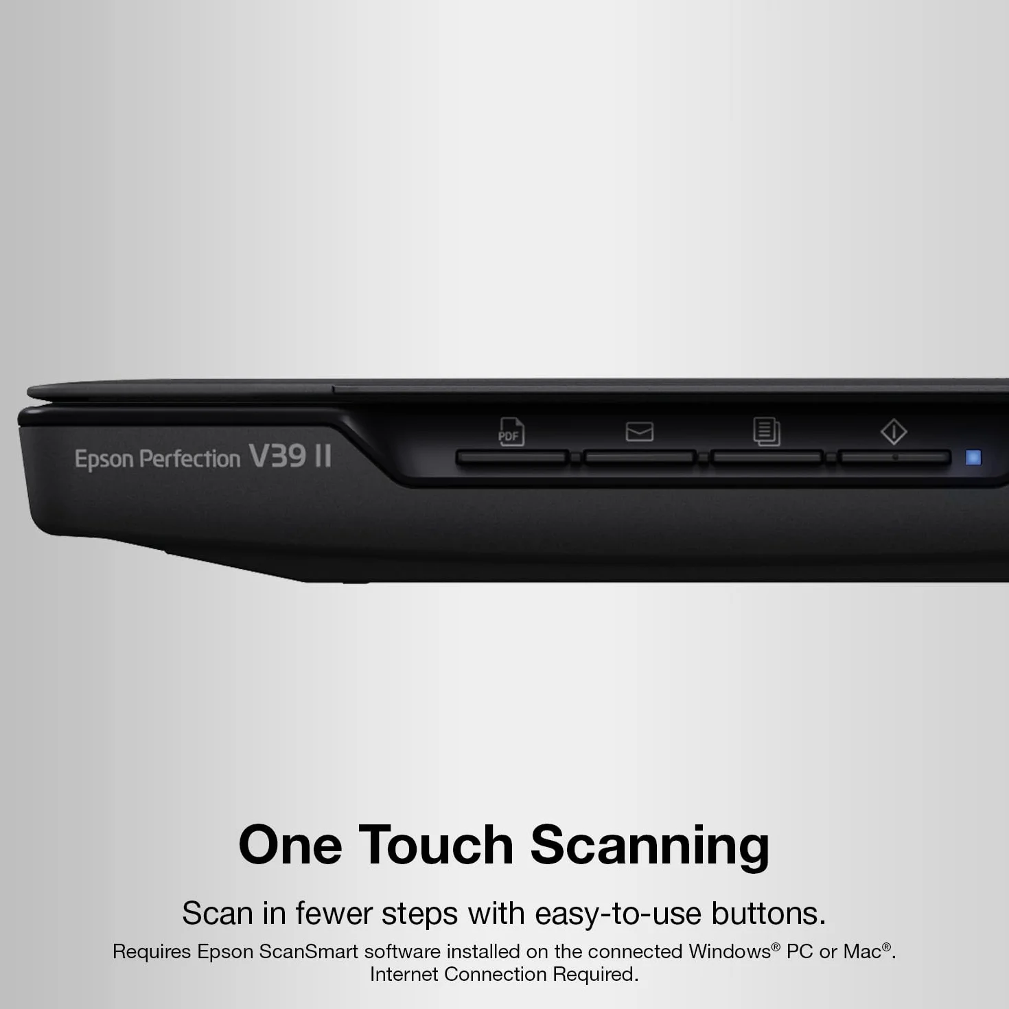 Epson Perfection V39 II kolorowy skaner płaski do zdjęć i dokumentów o rozdzielczości optycznej 4800 dpi, skanowanie do chmury, zasilanie USB i wysoki stan, zdejmowana pokrywa