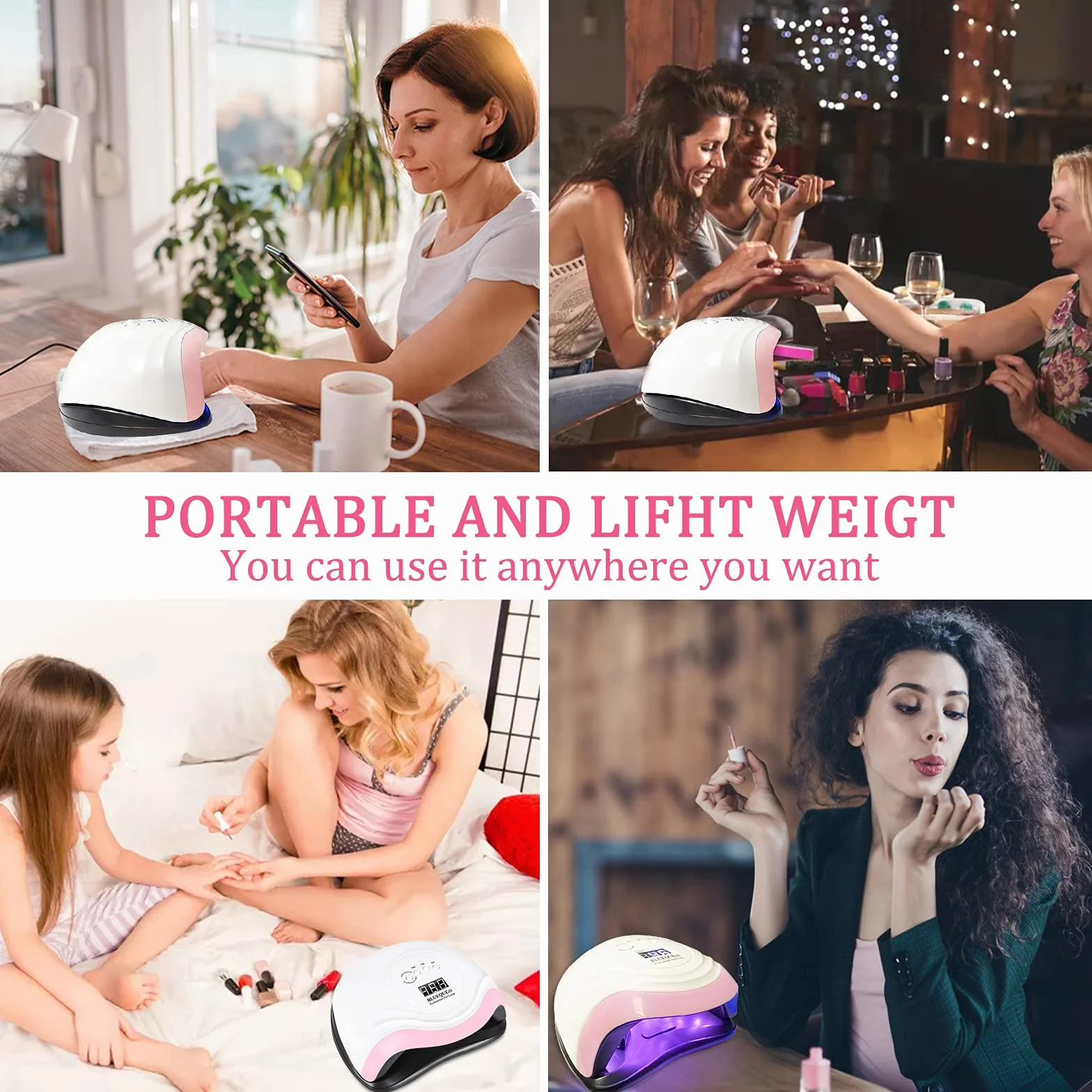 JOYBOY 168W Lámpara LED Uñas,Lampara Secadora de LED/UV,Gel Curado Máquina 36LED y Pantalla LED,Lampara UV LED Uñas con 4 Temporizador de 10s,30s,60s 99s Para Manicura Pedicure Nail Art