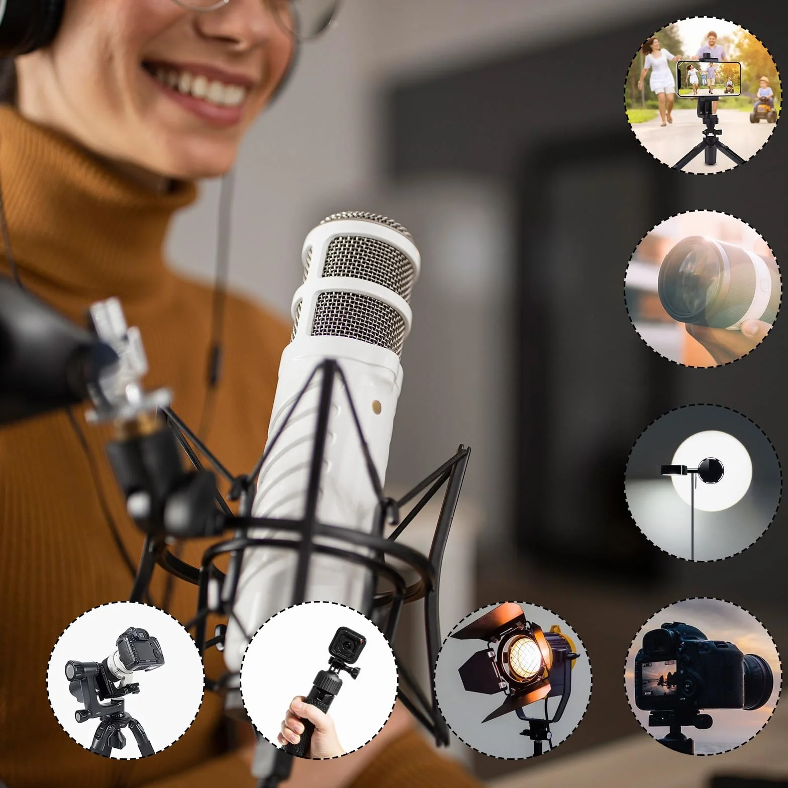 Yuanchu Adapter do statywu, 1/4 na 3/8 cala, adapter gwintowany z metalu, adapter, statyw podwójna śruba, kompatybilny ze statywem do aparatu, statywem mikrofonowym, statywem lampowym